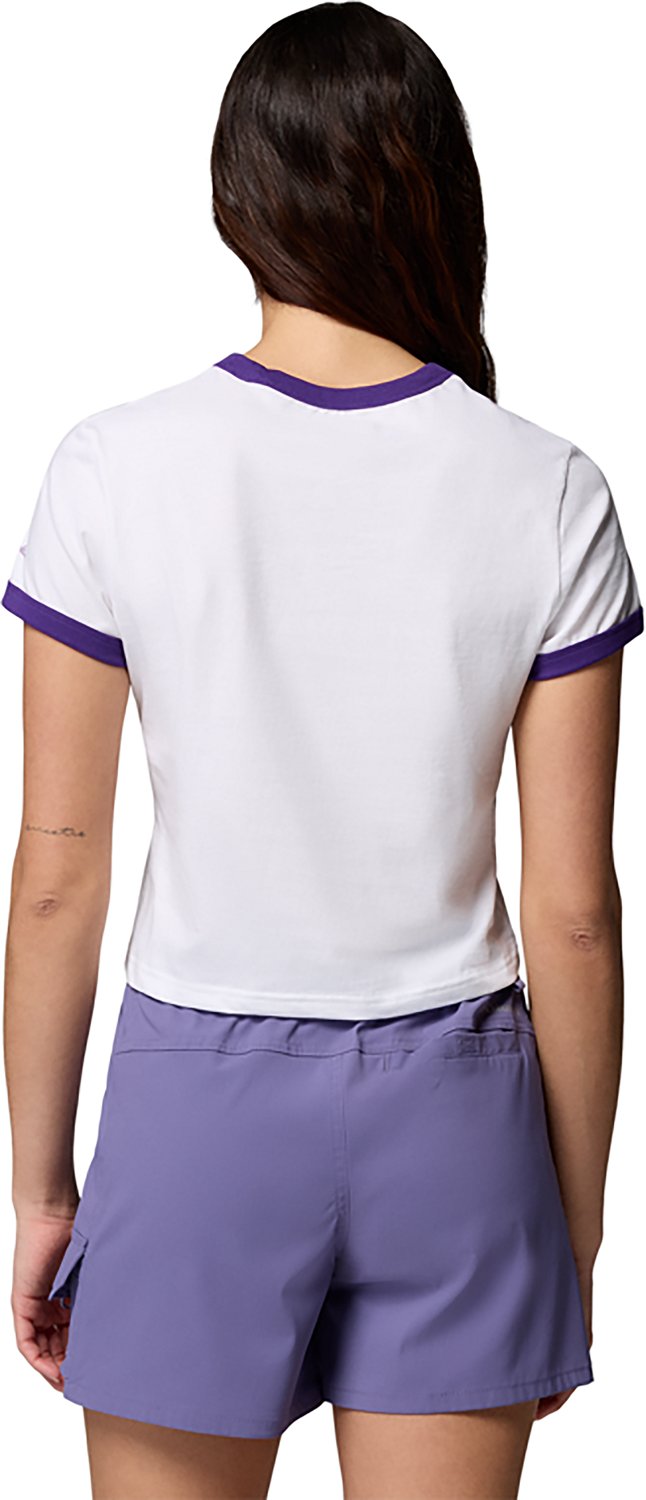 Columbia Sportswear Women's Louisiana State University CLG Rolling Bend Vault Ringer Graphic T-shirt
