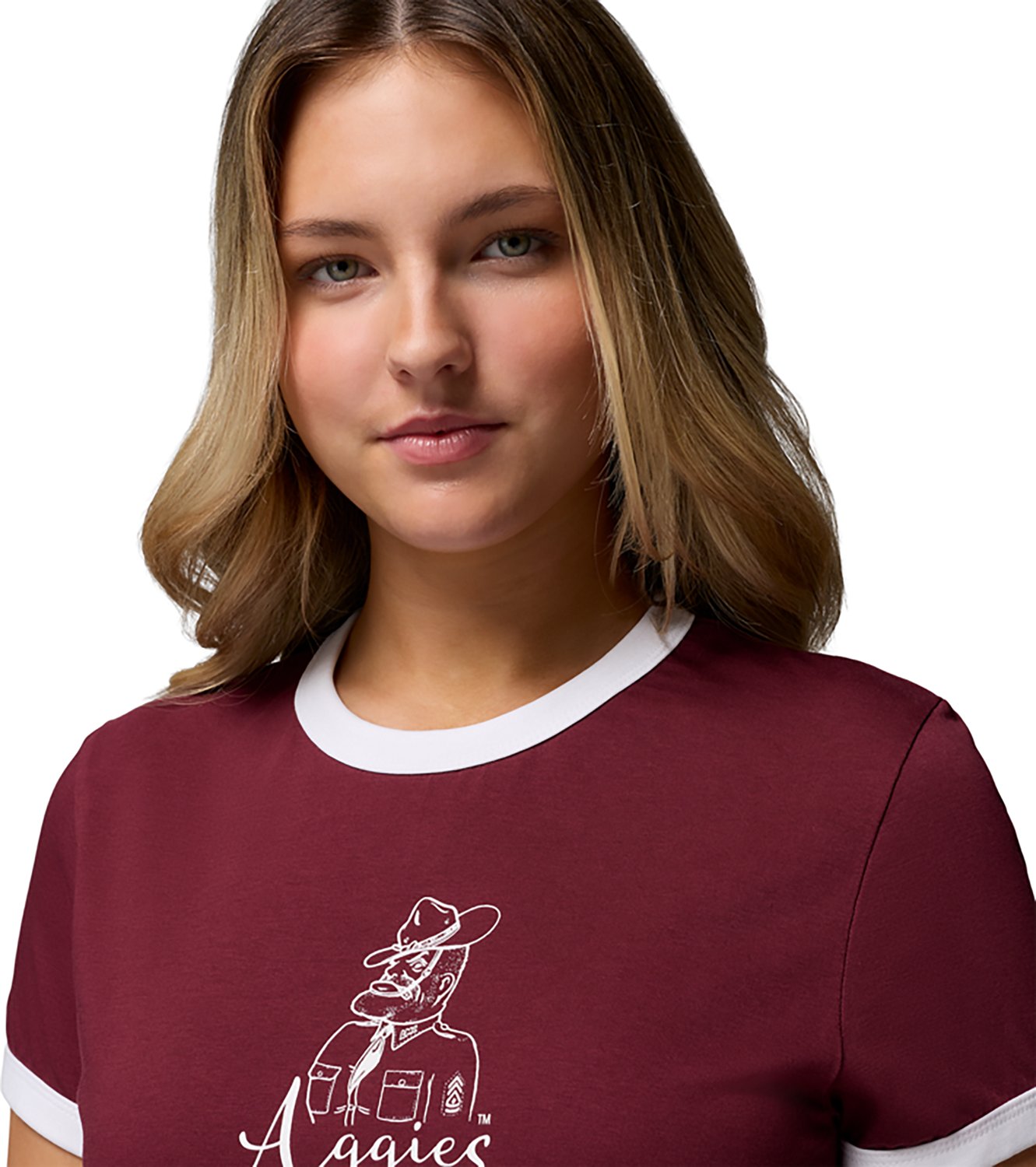 Columbia Sportswear Women's Texas A&M University CLG Rolling Bend Vault Ringer Graphic T-shirt - view number 3