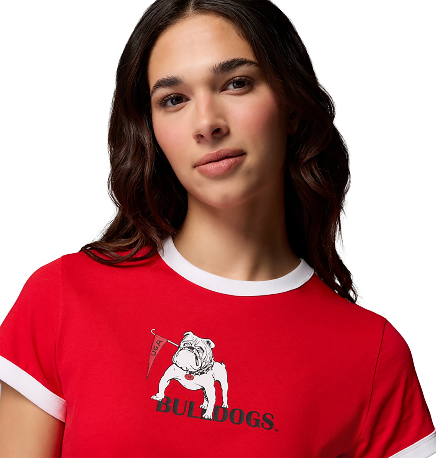 Columbia Sportswear Women's University of Georgia CLG Rolling Bend Vault Ringer Graphic T-shirt - view number 3
