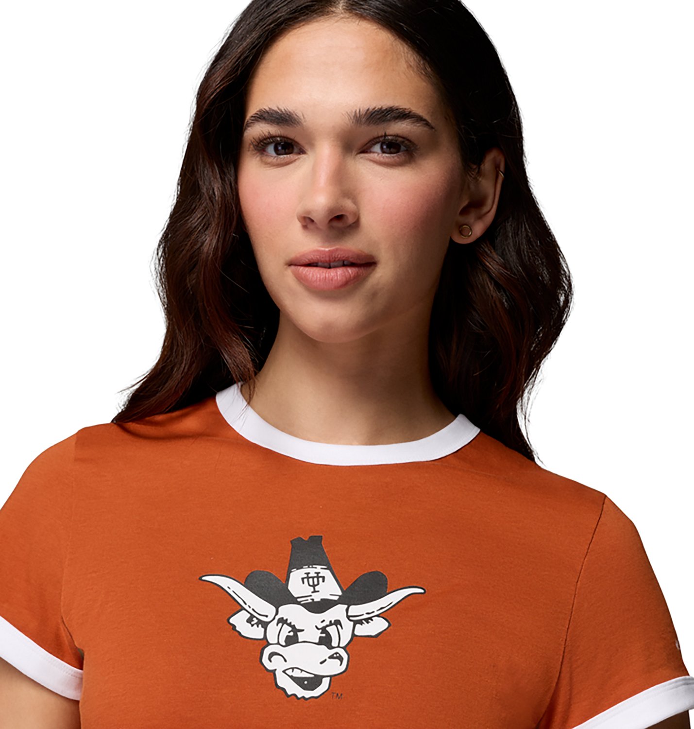 Columbia Sportswear Women's University of Texas CLG Rolling Bend Vault Ringer Graphic T-shirt - view number 3