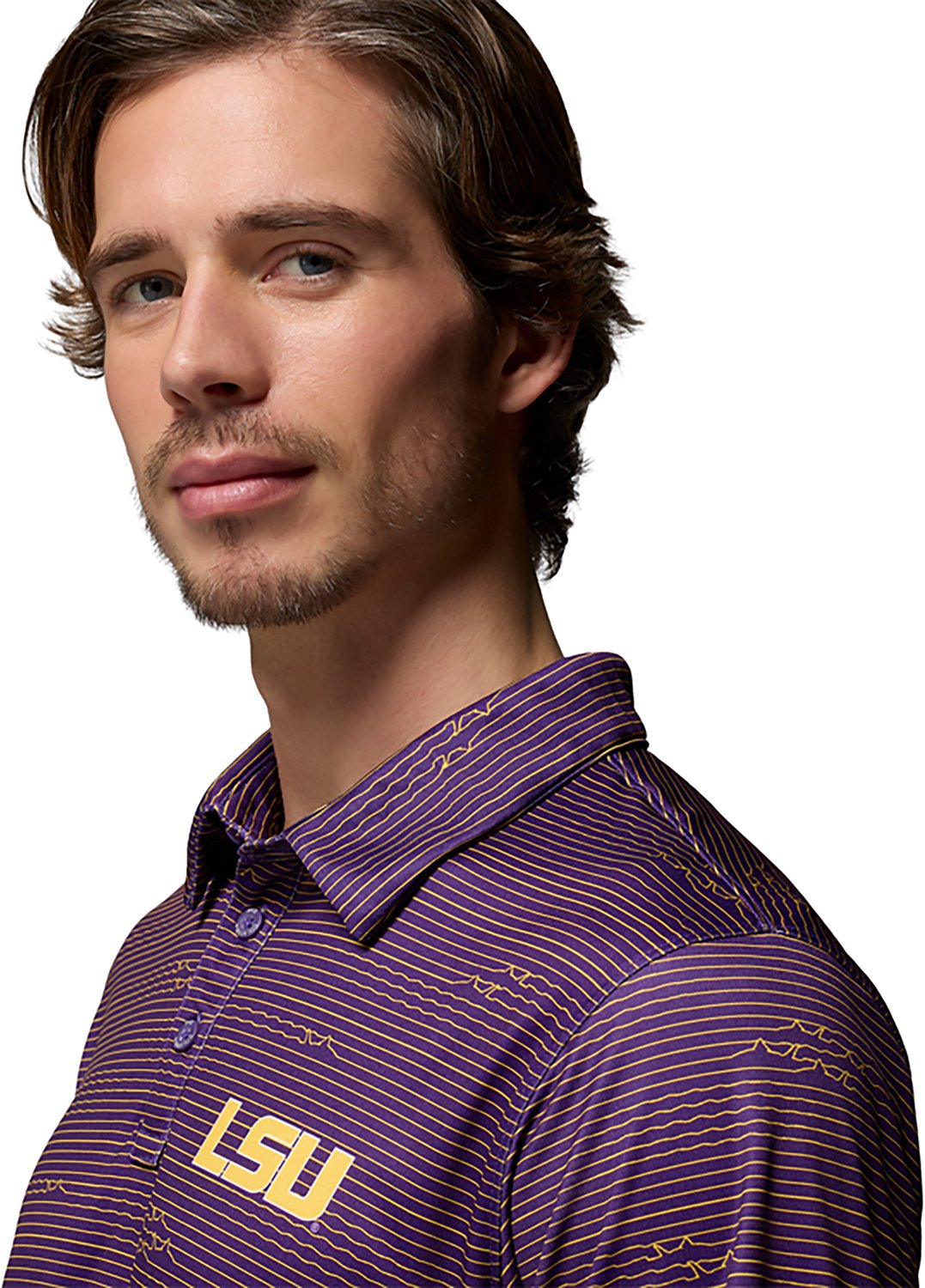 Columbia Sportswear Men's Louisiana State University CLG Super Terminal Tackle Polo Shirt - view number 3