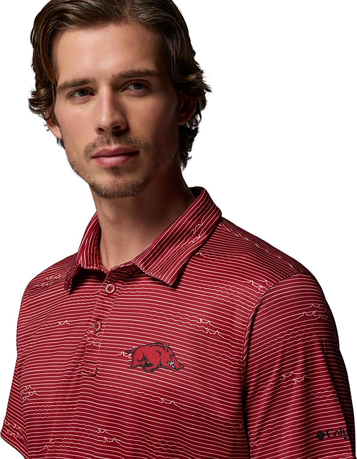 Columbia Sportswear Men's University of Arkansas CLG Super Terminal Tackle Polo Shirt - view number 3