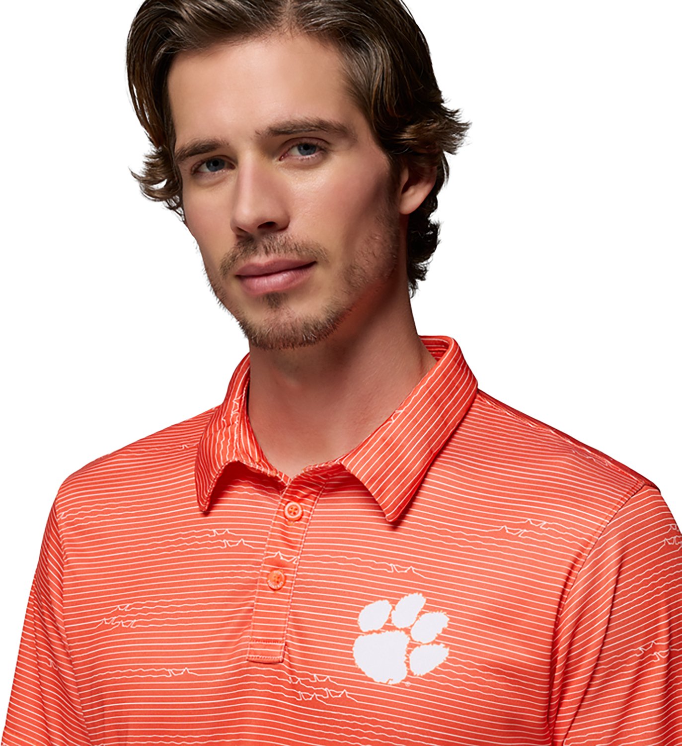 Columbia Sportswear Men's Clemson University CLG Super Terminal Tackle Polo Shirt - view number 3