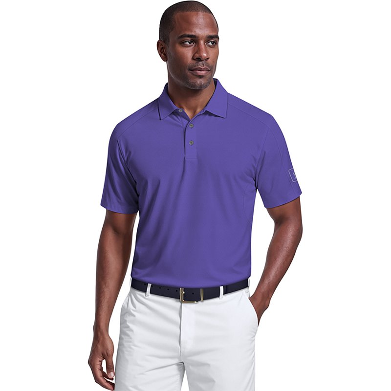 PGA TOUR Apparel Solid Cooling Texture Men's Golf Polo Shirt