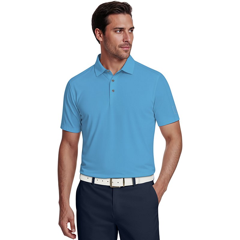 PGA TOUR Apparel Solid Cooling Texture Men's Golf Polo Shirt