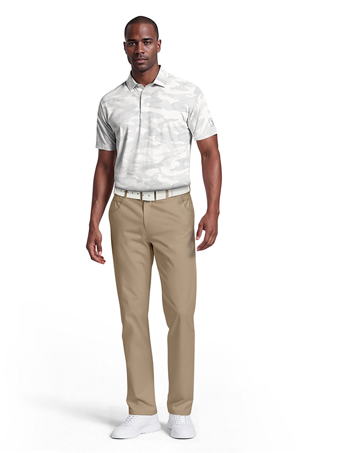 PGA Tour Men's Short Sleeve All Over Textured Camo Printed Polo - view number 4