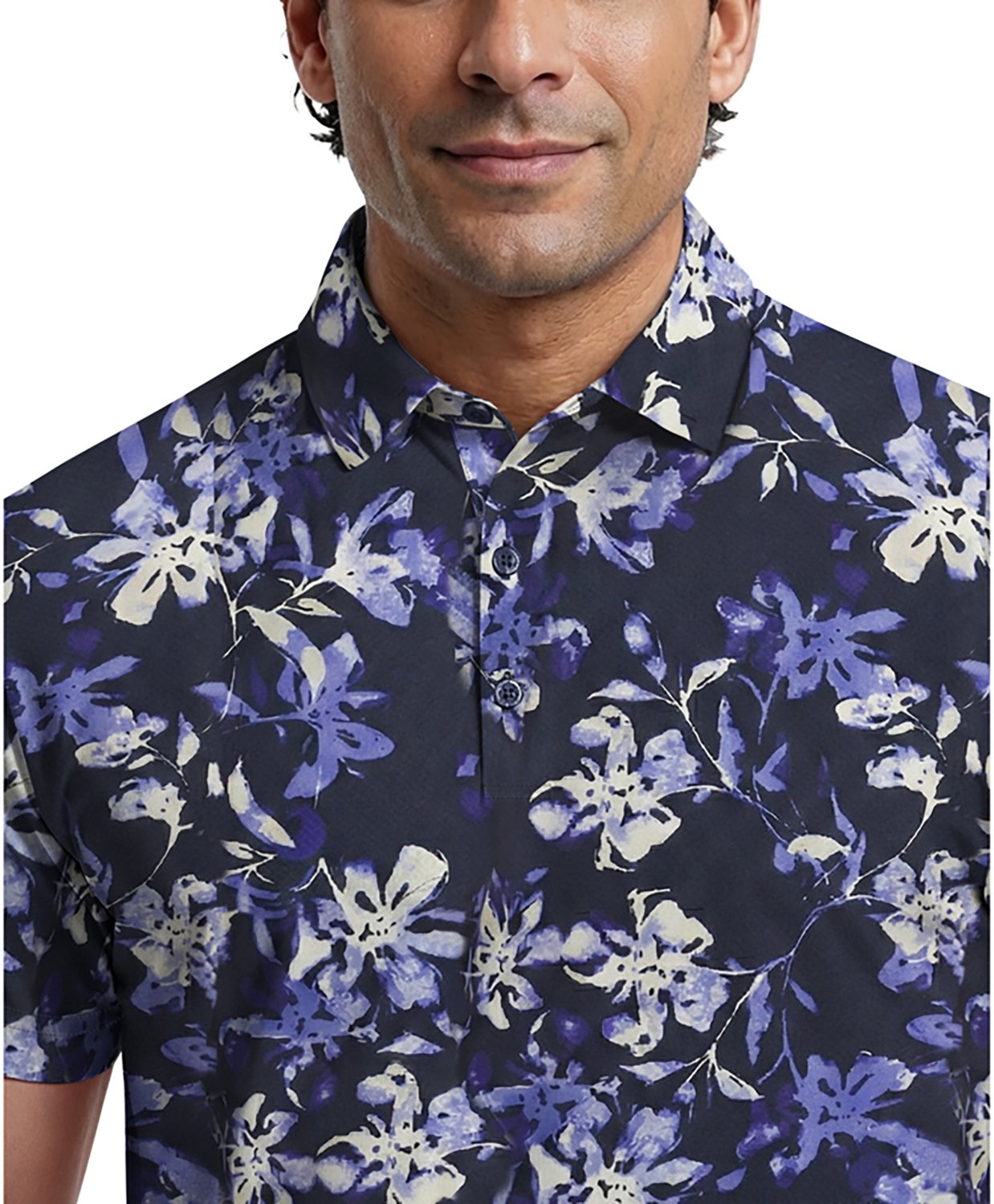 PGA Tour Men's Short Sleeve All Over Tie Dye Floral Print Polo - view number 3
