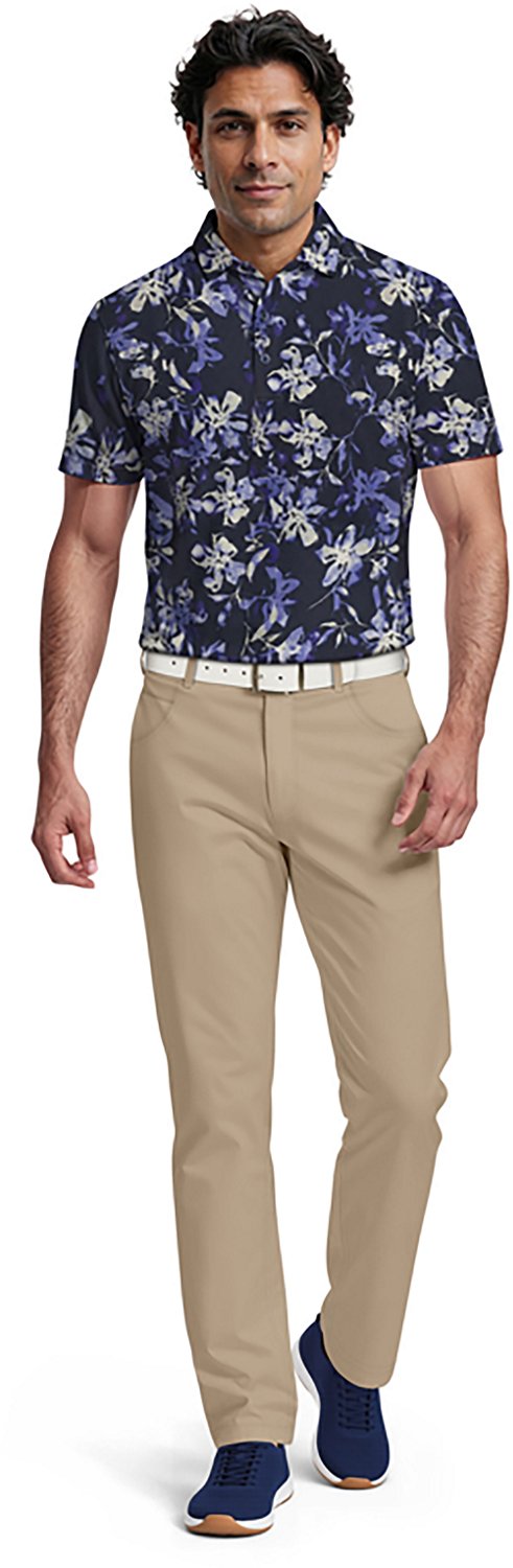 PGA Tour Men's Short Sleeve All Over Tie Dye Floral Print Polo - view number 4