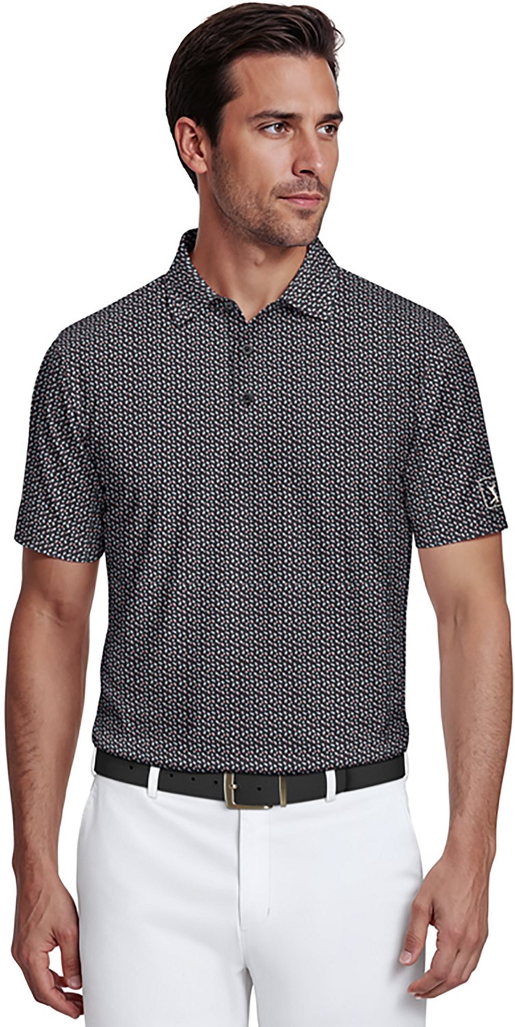 PGA Tour Men's Short Sleeve Confetti Geo Printed Polo