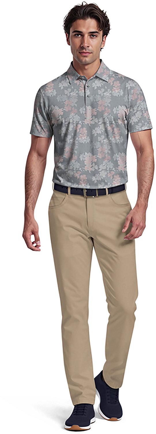PGA Tour Men's Short Sleeve Geometric Textured Floral Print Polo - view number 4