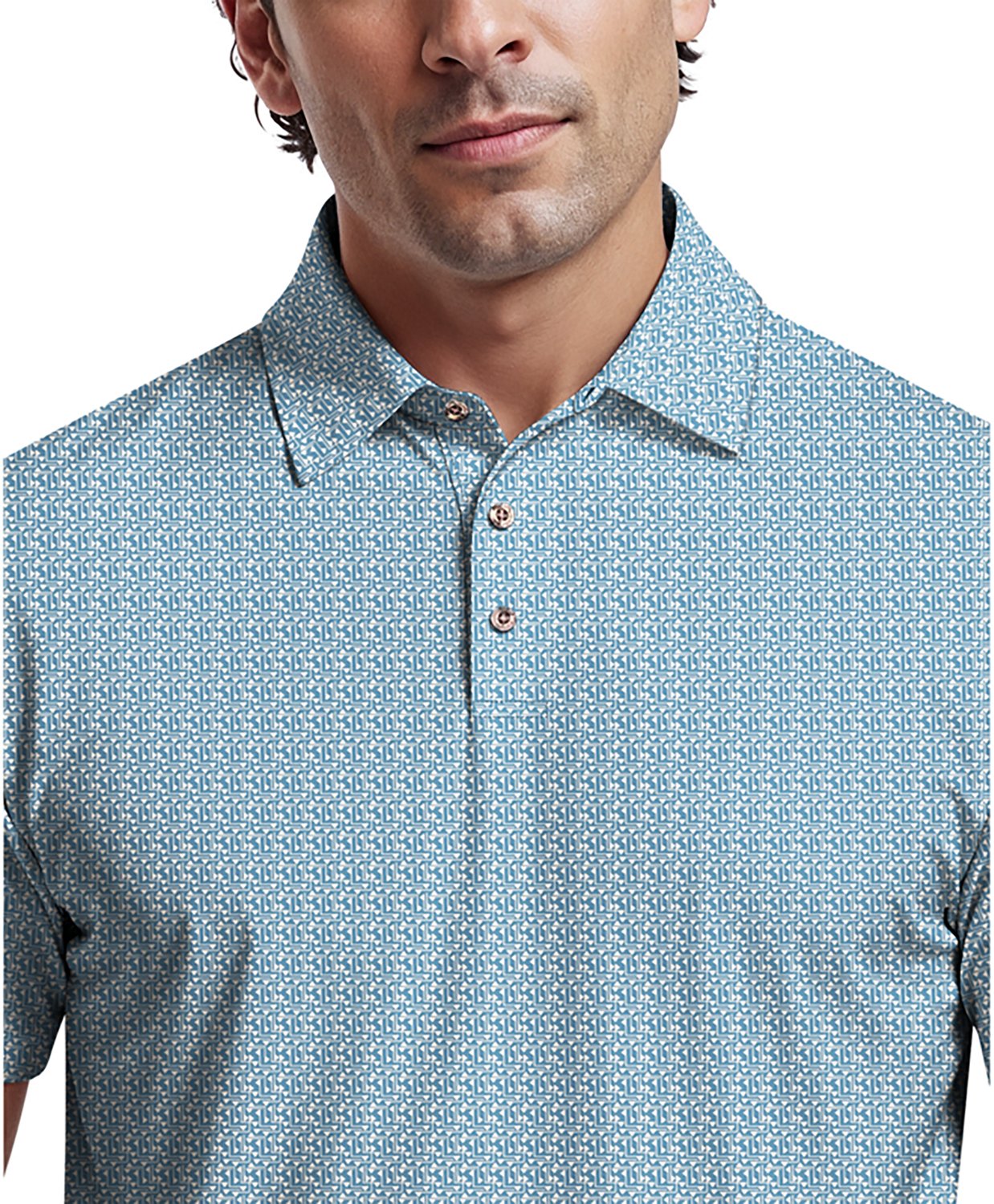 PGA Tour Men's Short Sleeve Golf Flag Geo Essential Printed Polo - view number 3