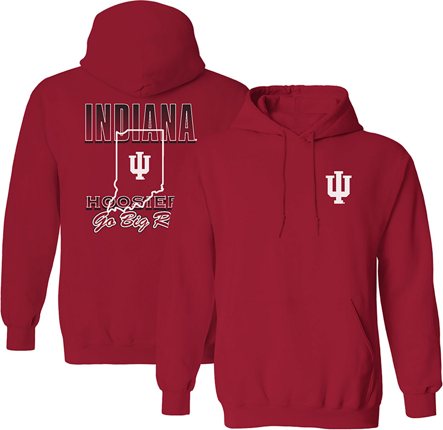 The Victory Men's Indiana University Go Big Red State DS Fleece Hoodie