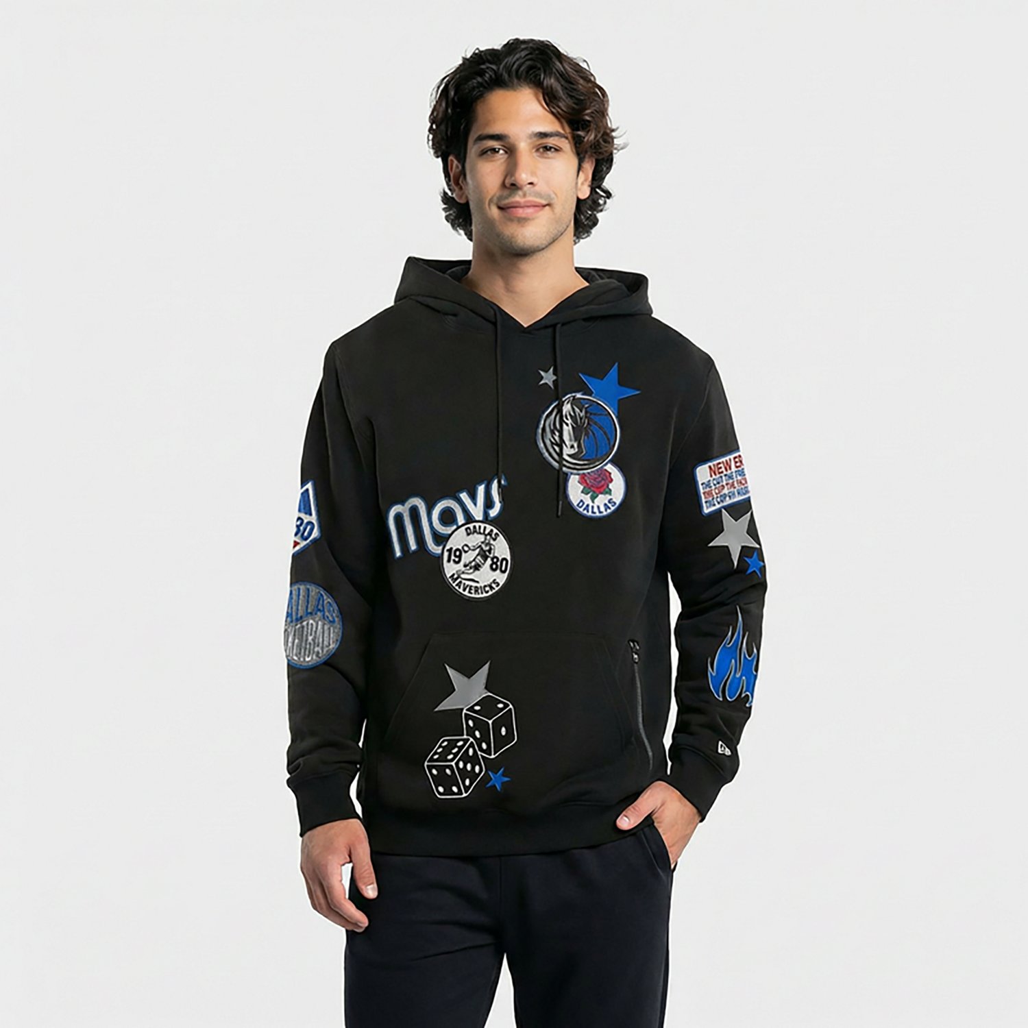 New Era Men's Mavericks Oversized Side Zip Pullover Hoodie - view number 4