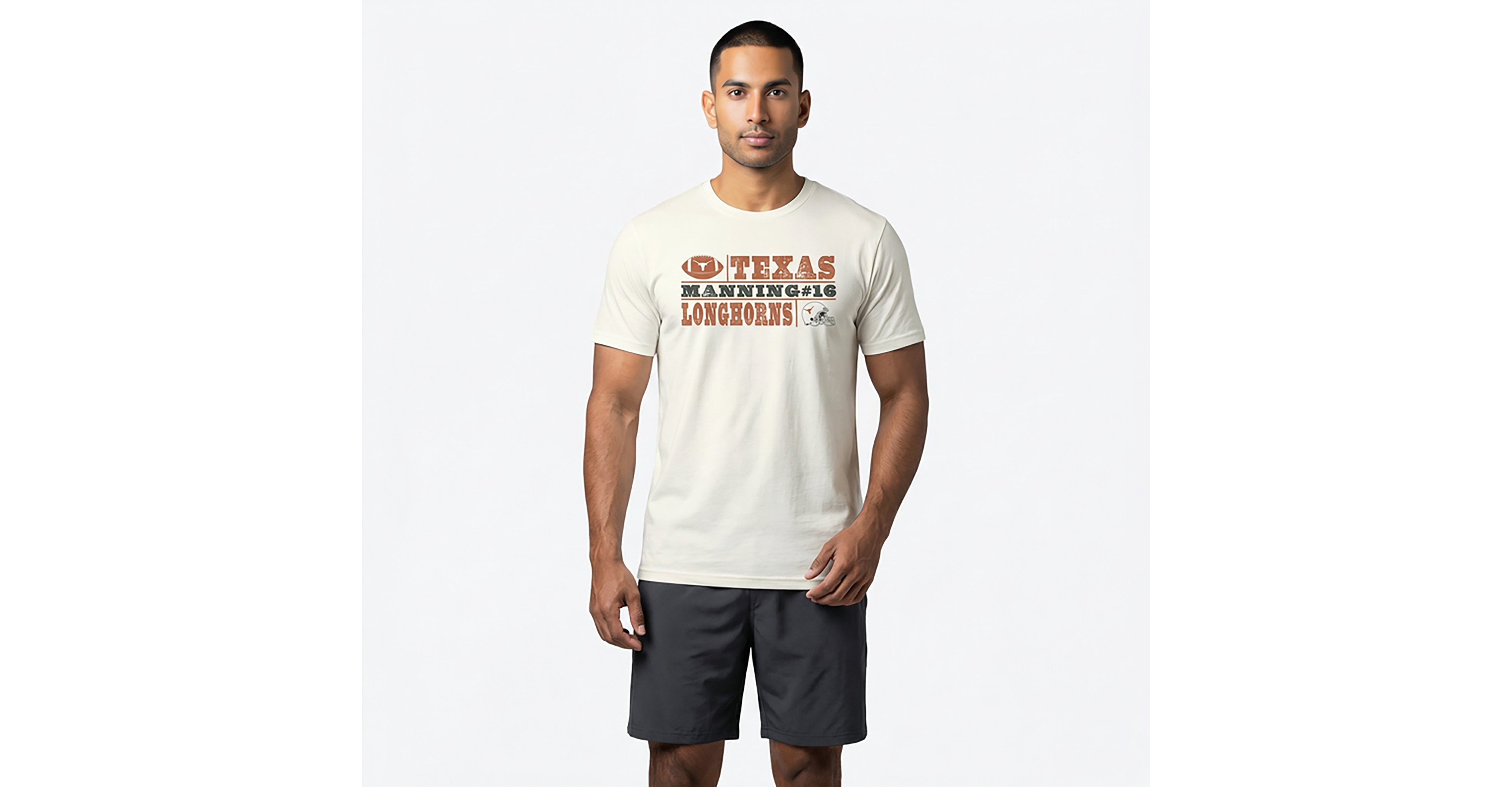 The Victory Men's Texas Longhorns A. Manning #16 Blocks Short Sleeve T-shirt