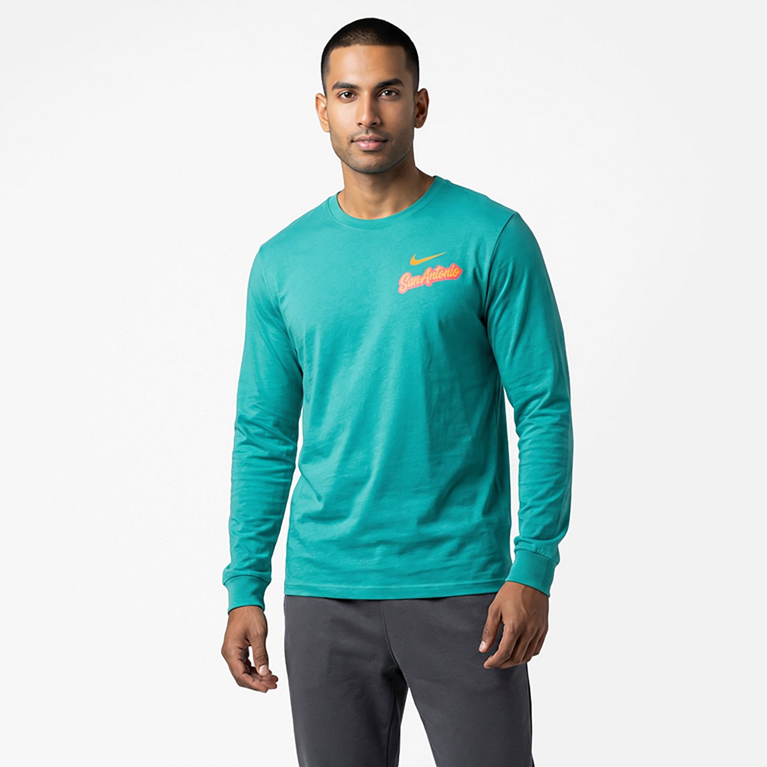 Nike Men's San Antonio Spurs Essential City Edition Logo Graphic T-shirt - view number 2