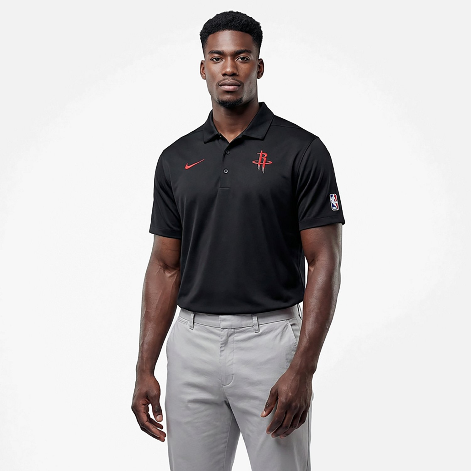 Nike Men's Houston Rockets Dry Fit Staff Short Sleeve Polo - view number 2