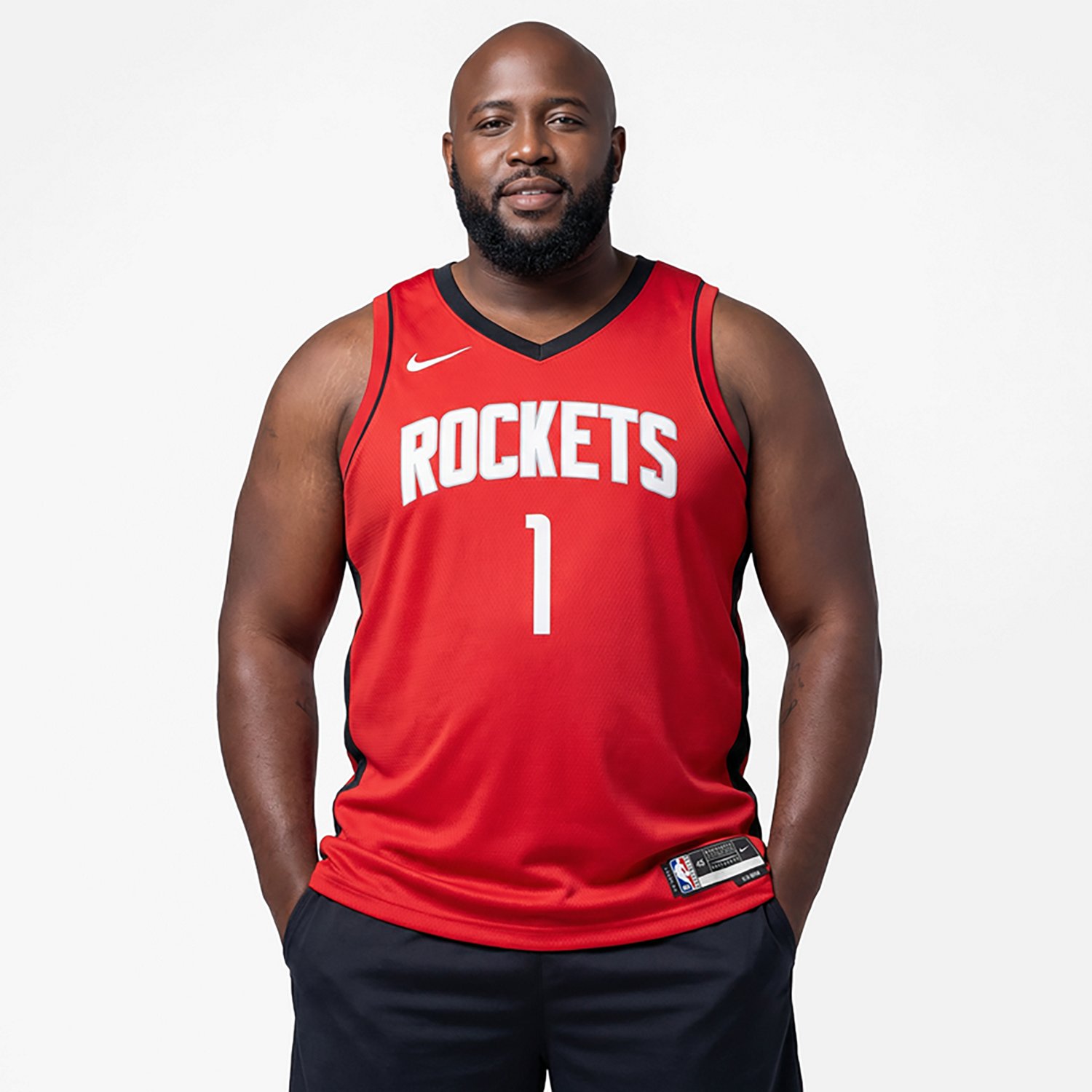 Nike Men's Houston Rockets Amen Thompson Icon Swingman Player Name & Number Jersey - view number 2