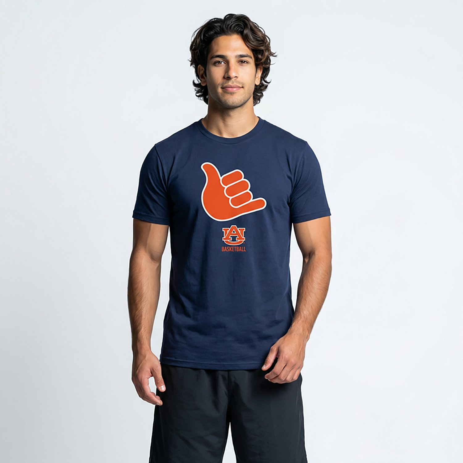BreakingT Men's Auburn Tigers Basketball Hand Sign Short Sleeve T-shirt - view number 2