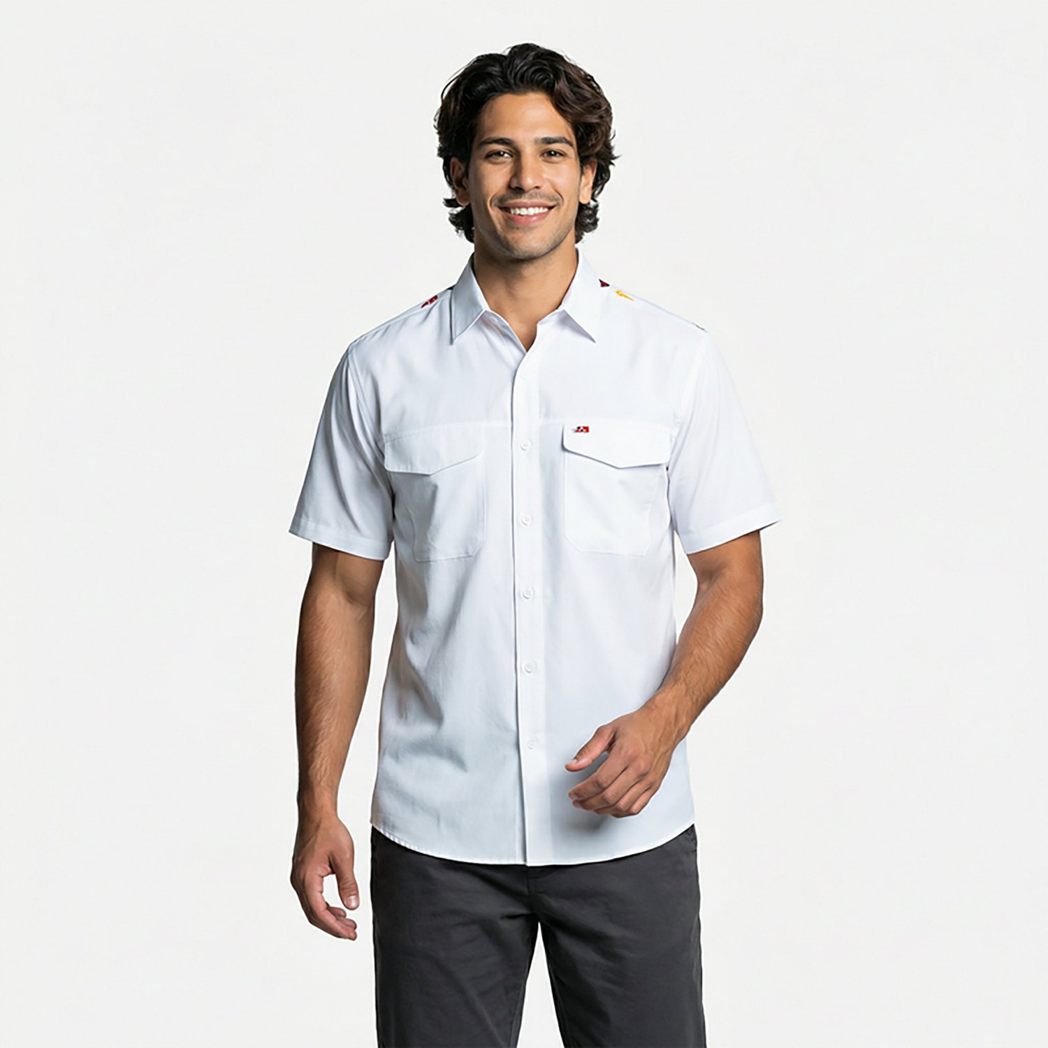 Antigua Men's Kansas City Chiefs Gameday Scatter Print Fishing Shirt - view number 2
