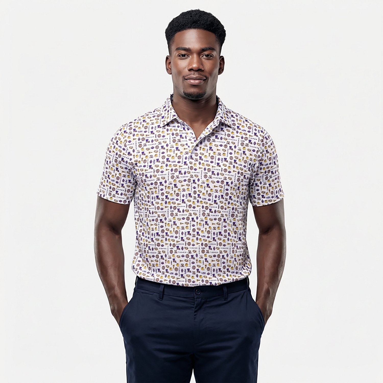 Antigua Men's LSU Lateral Polo Shirt - view number 2