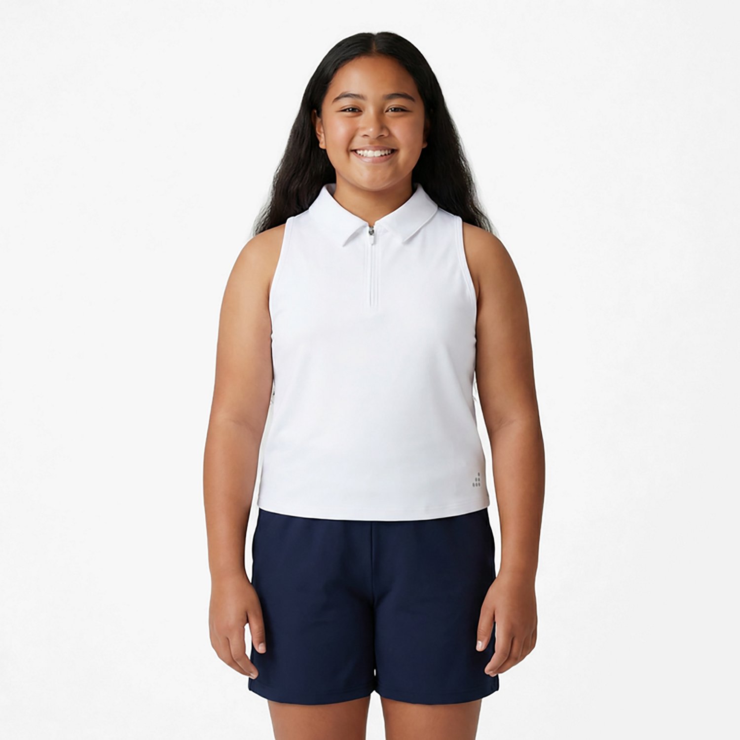 BCG Girls' Tennis Swing 1/4 Zip Sleeveless Polo Shirt - view number 2