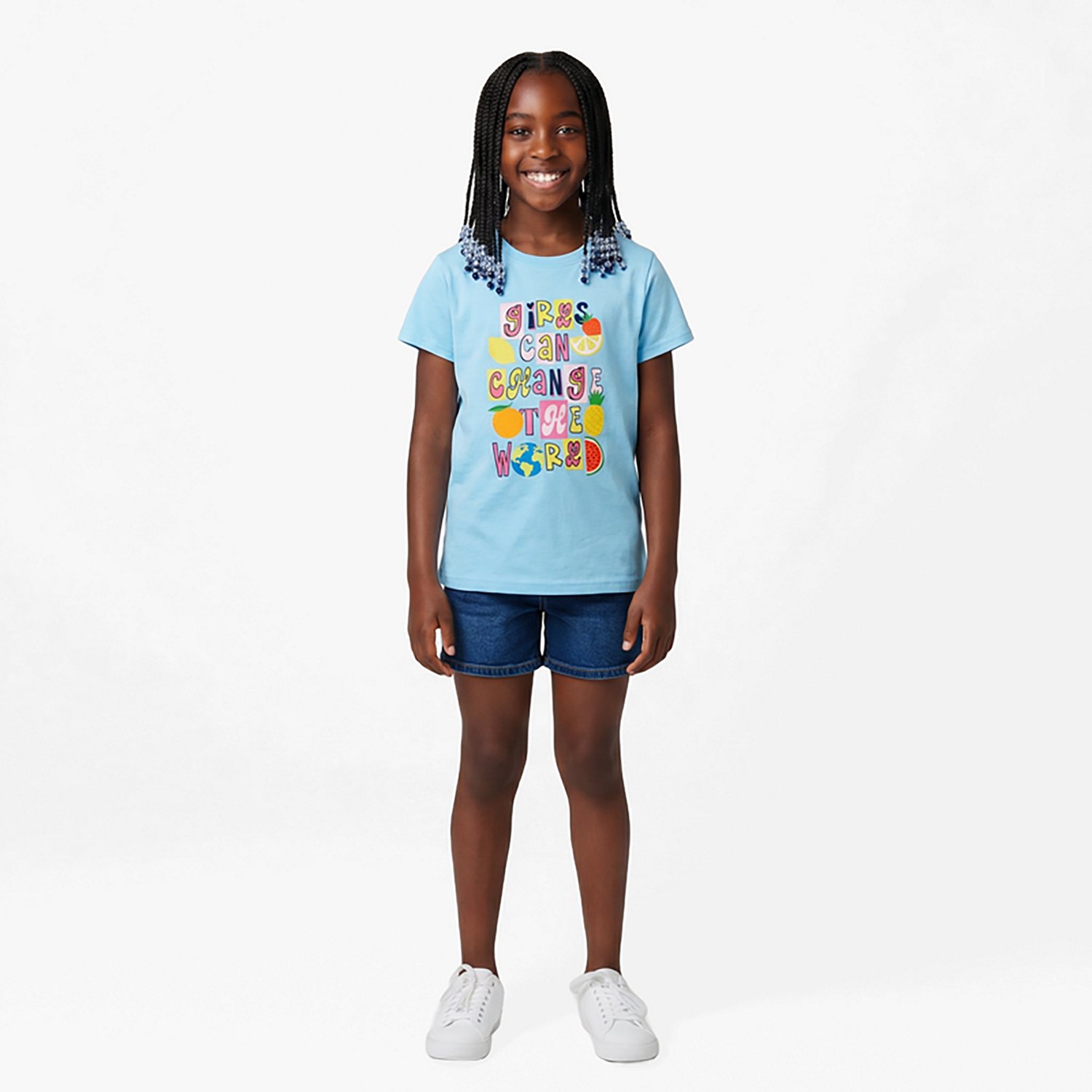 BCG Girls' Lifestyle Cotton Funky World T-shirt
