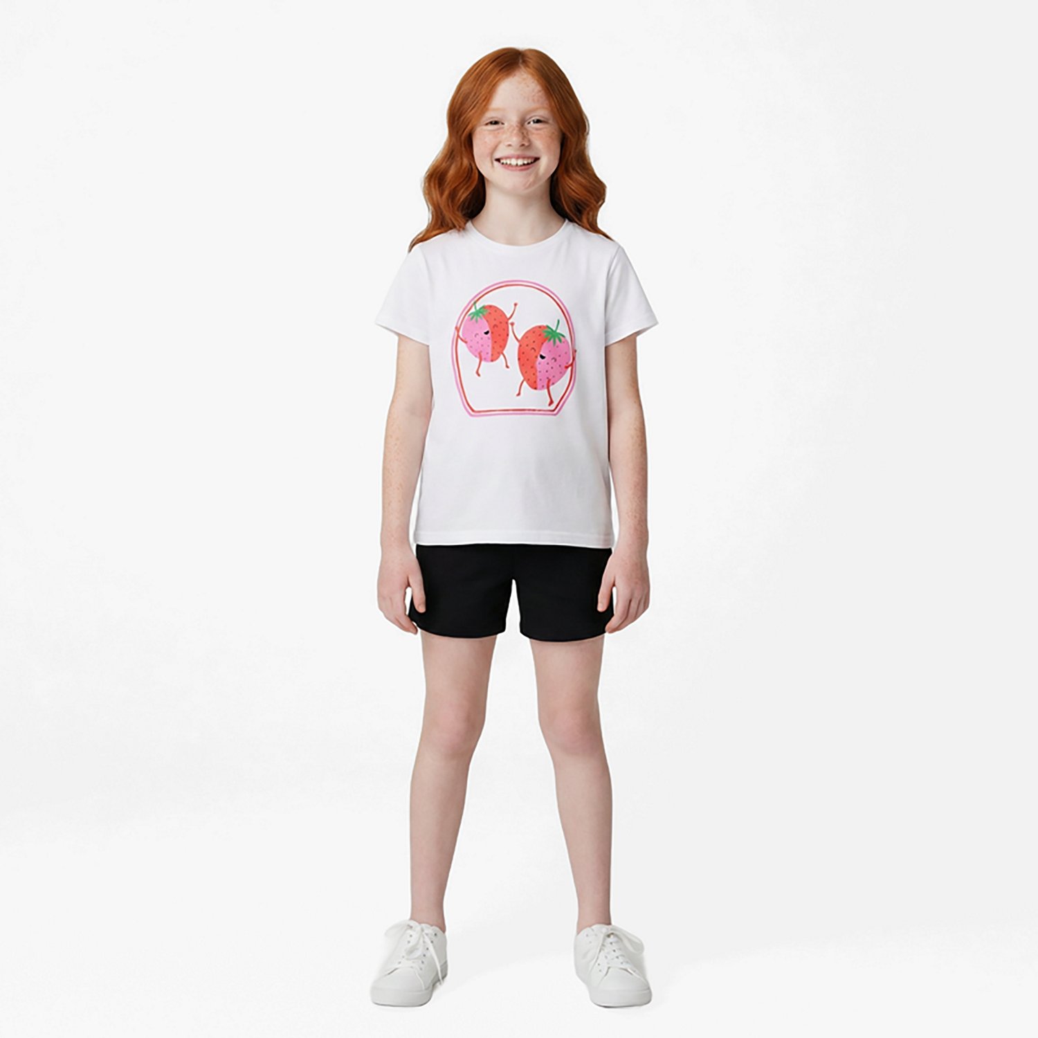 BCG Girls' Lifestyle Cotton Strawberry T-shirt