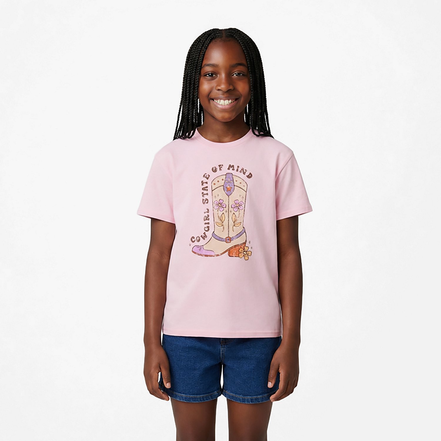 BCG Girls' Lifestyle Cotton Boxy Cowgirl Boot T-shirt - view number 2