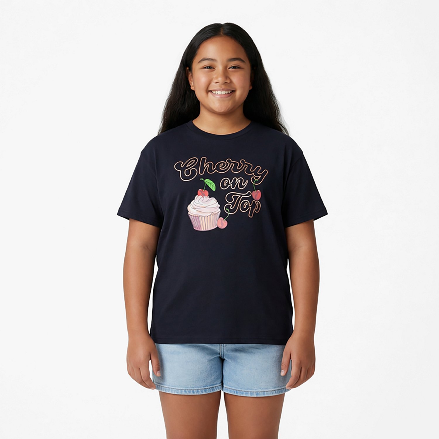 BCG Girls' Cotton Boxy Graphic Short Sleeve T-shirt - view number 2