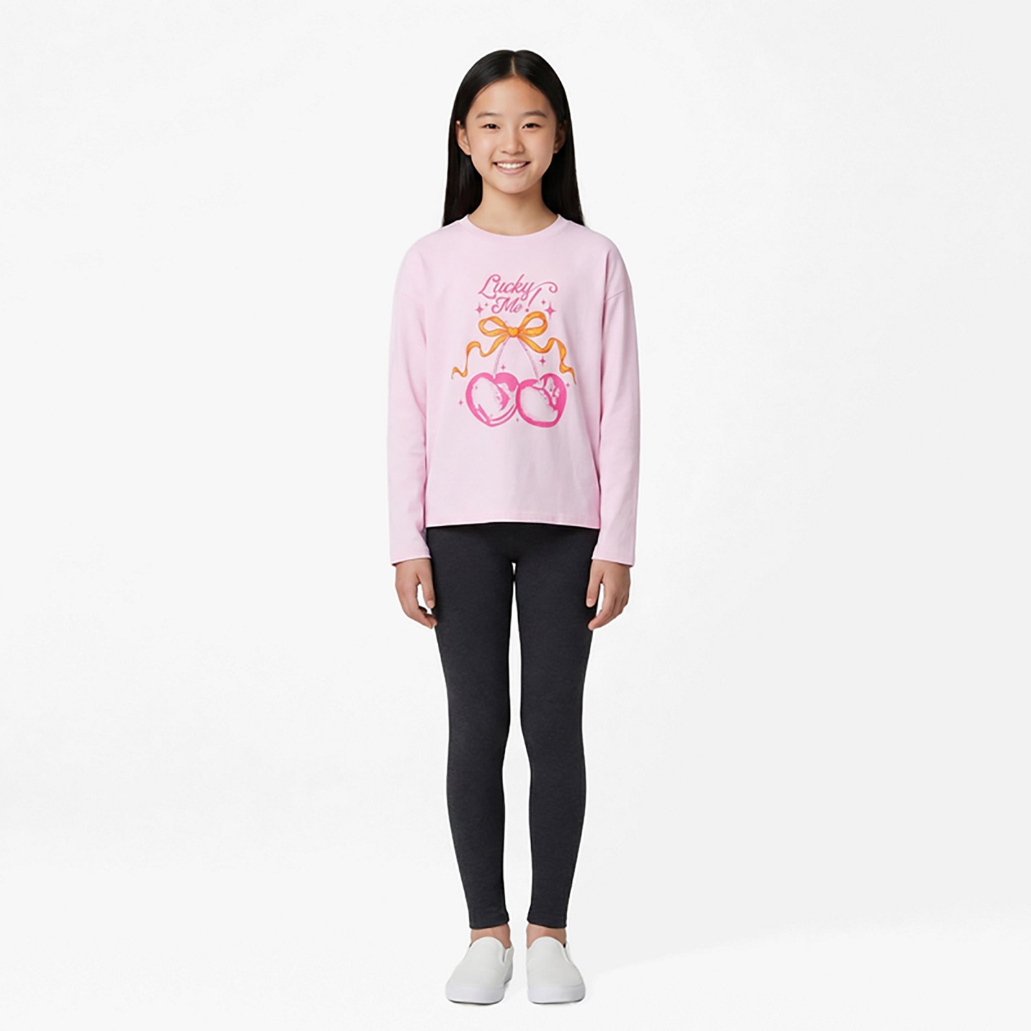 BCG Girls' Drop Shoulder Long Sleeve Graphic T-shirt