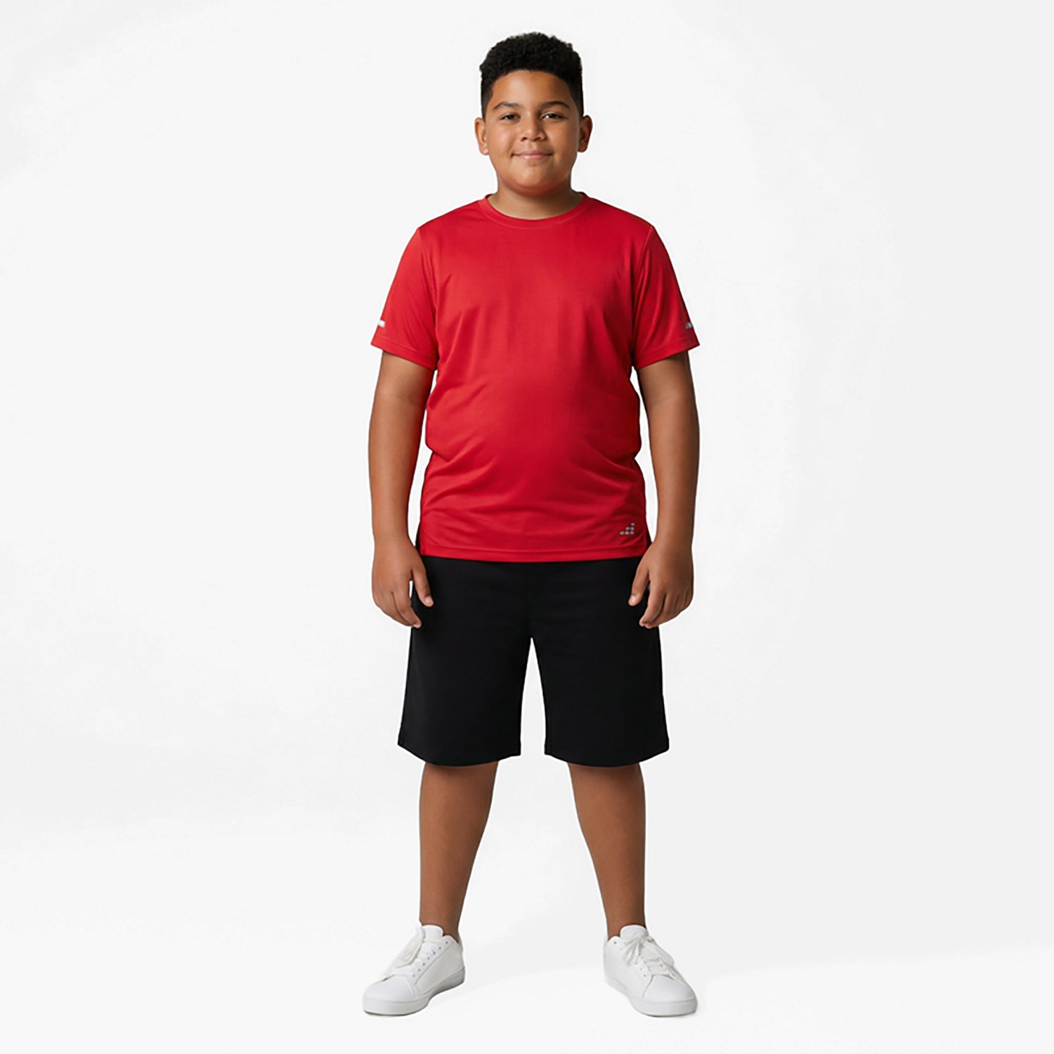 BCG Boys' Run Grid Mesh Spring Short Sleeve T-shirt