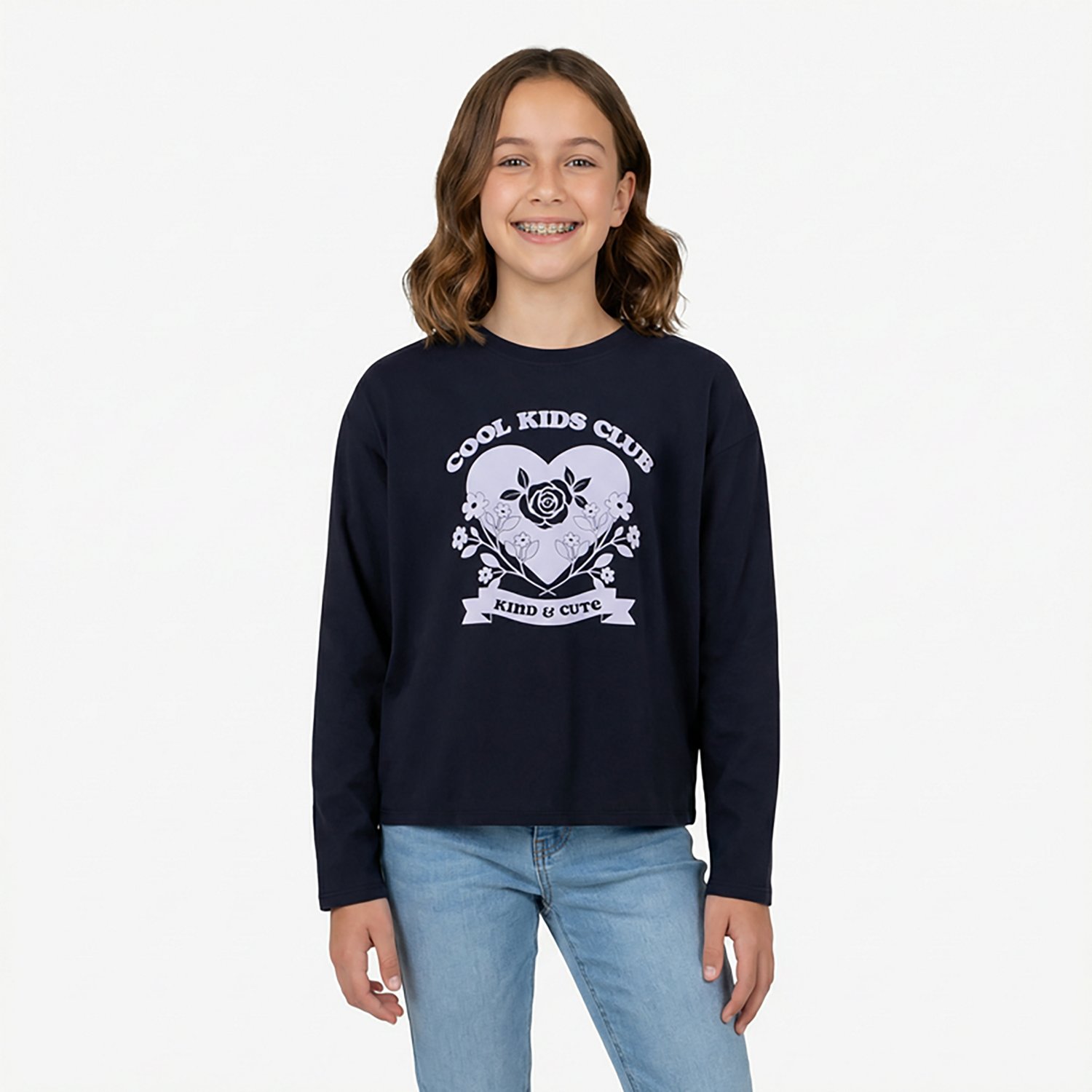 BCG Girls' Drop Shoulder Long Sleeve Graphic T-shirt - view number 2