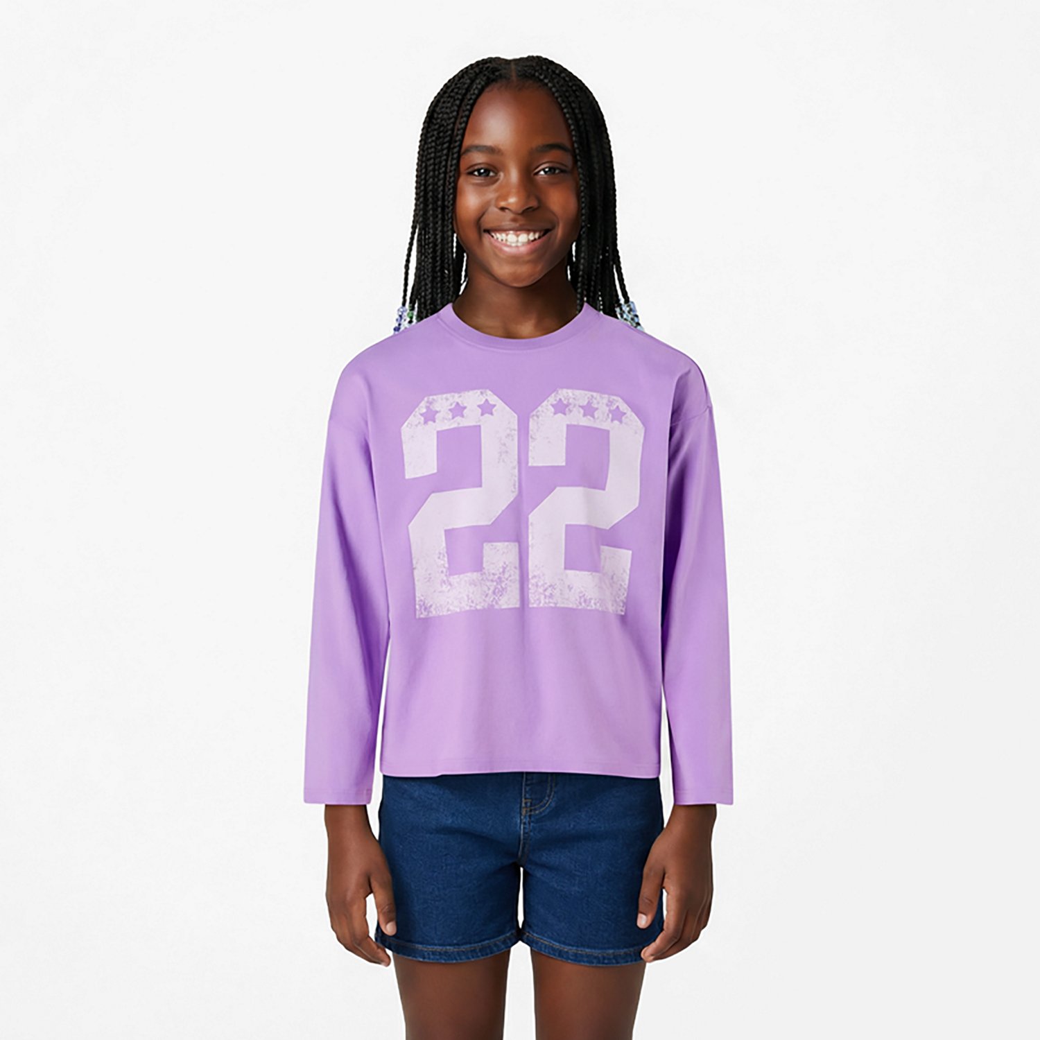 BCG Girls' Drop Shoulder Long Sleeve Graphic T-shirt - view number 2