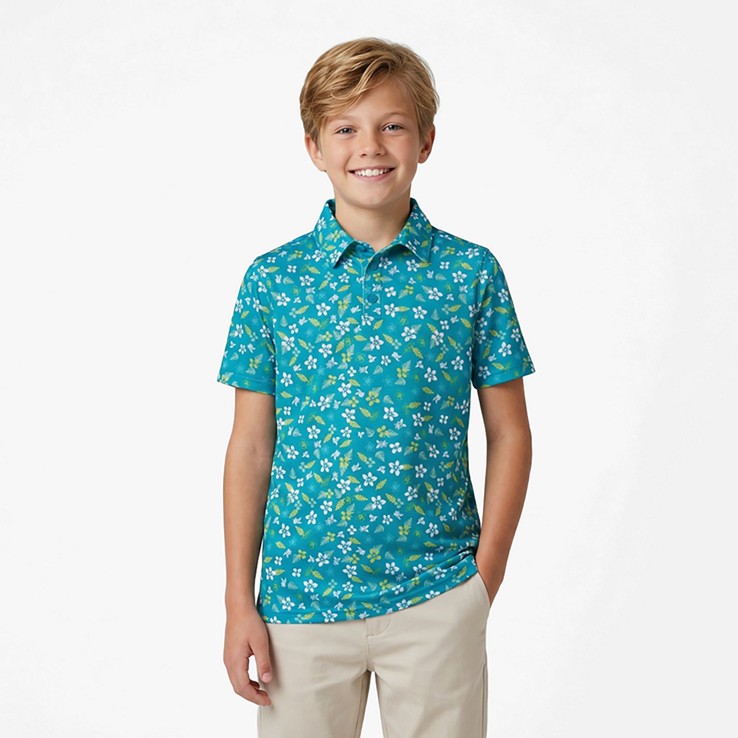 BCG Boys' Golf Tropical Print Polo Shirt - view number 2