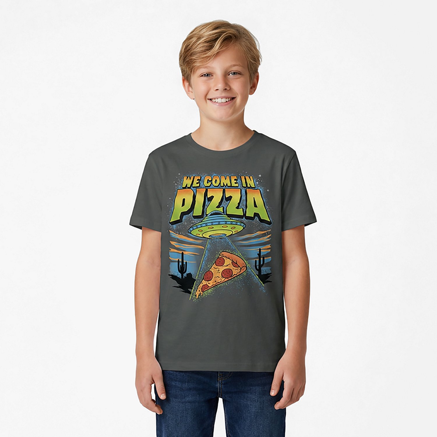 BCG Boys’ We Come In Pizza T-Shirt - view number 2