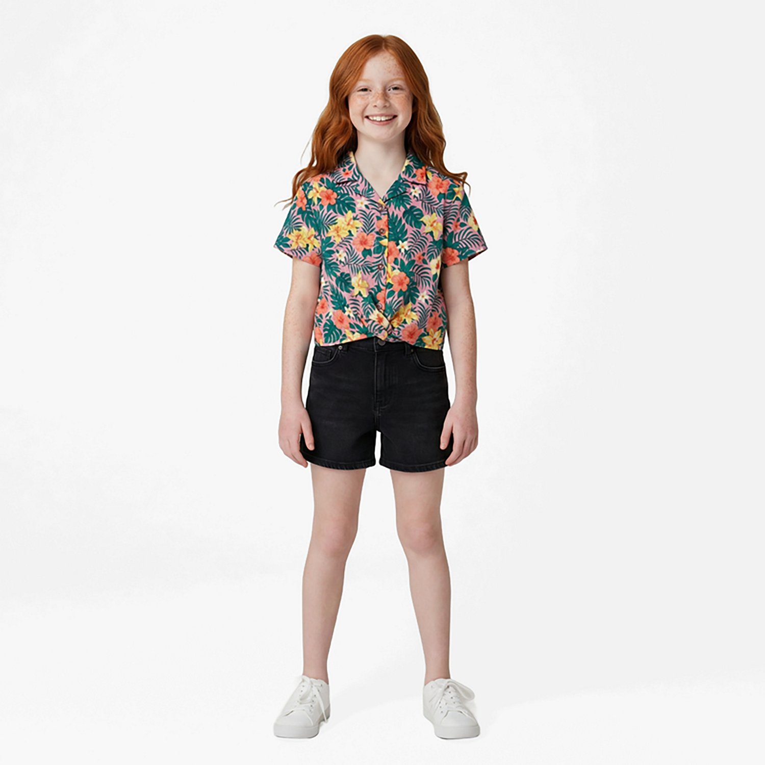 O'Rageous Girls' 4-6X Resort Printed Short Sleeve Cabana Cover Up Shirt