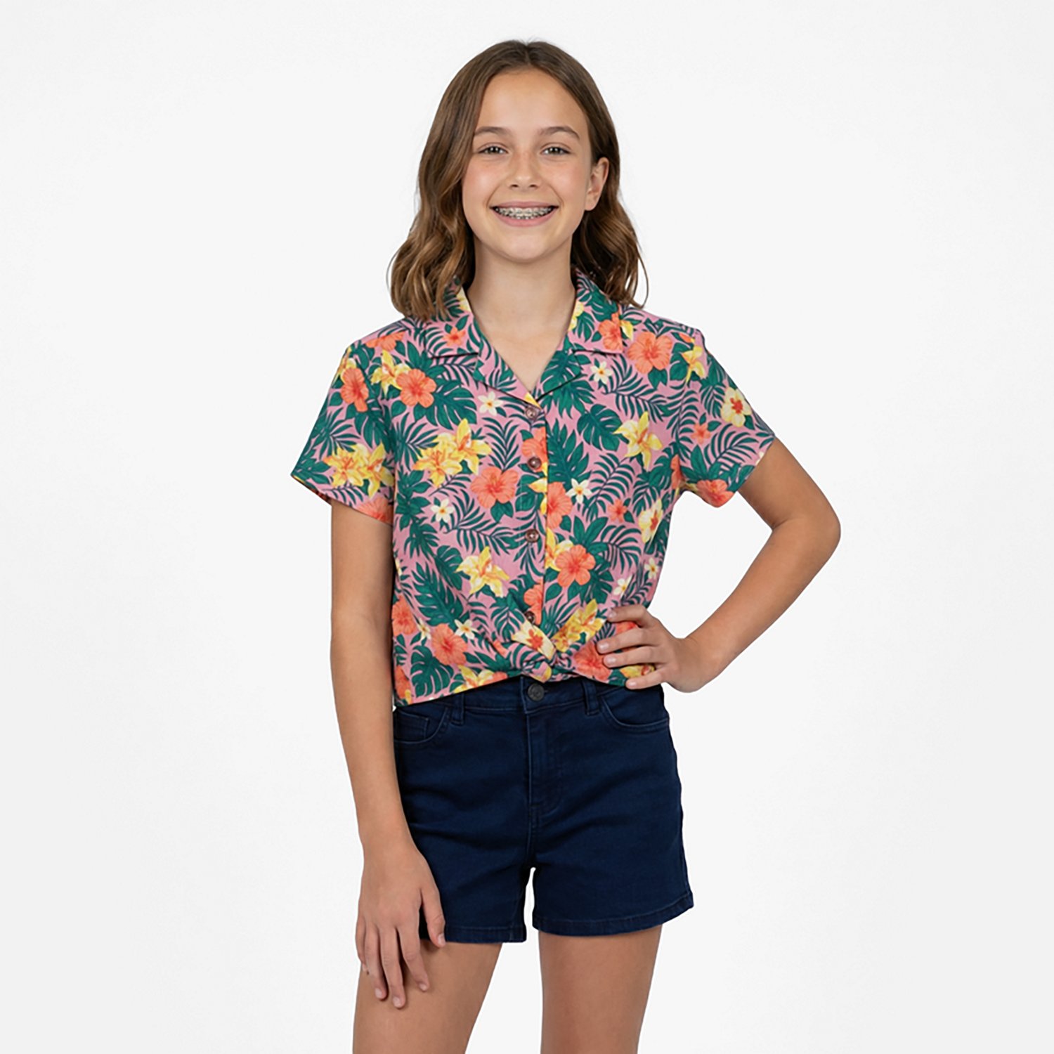 O'Rageous Girls' 4-6X Resort Printed Short Sleeve Cabana Cover Up Shirt - view number 2