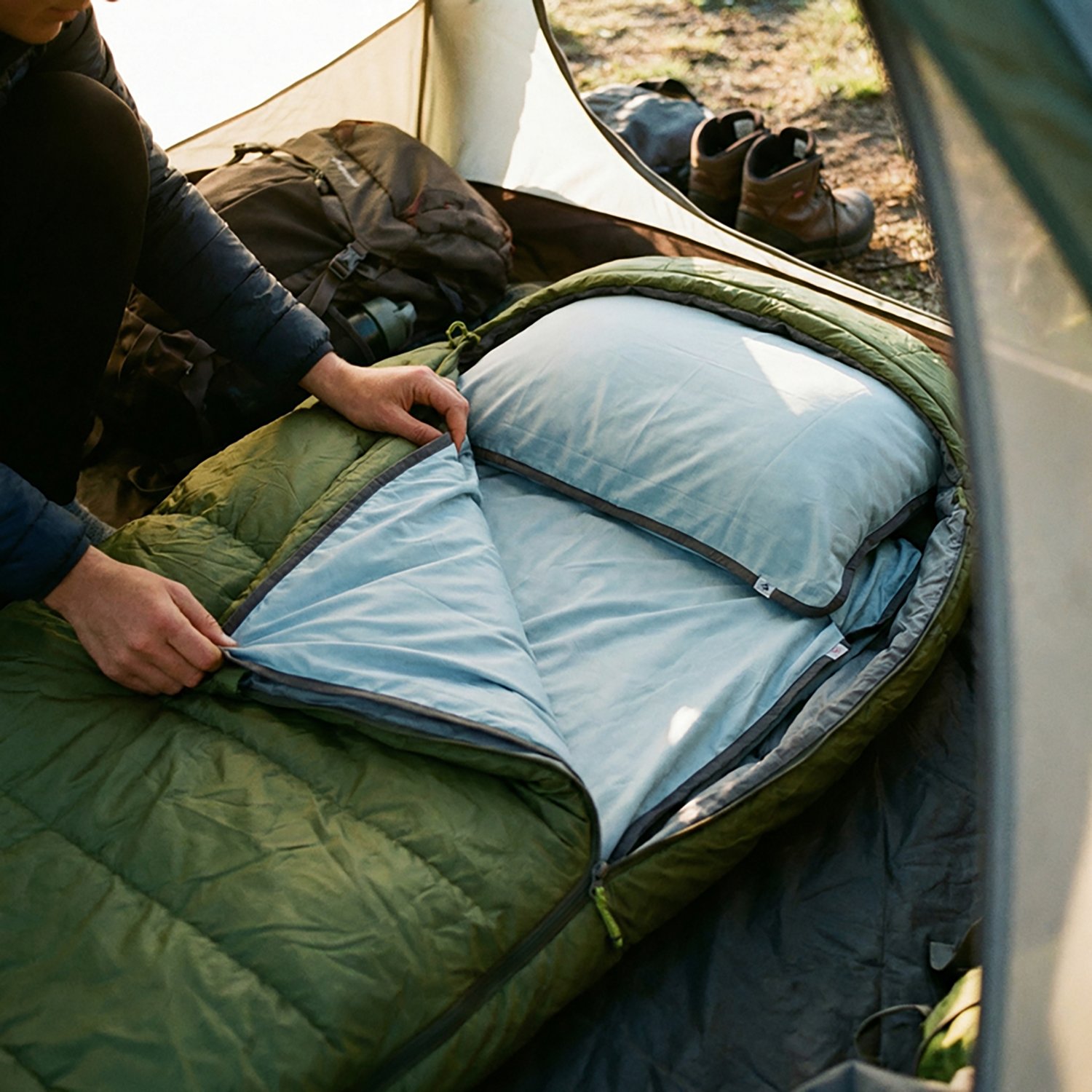 Sea to Summit Silk Blend Rectangular Sleeping Bag Liner with Pillow Sleeve - view number 6
