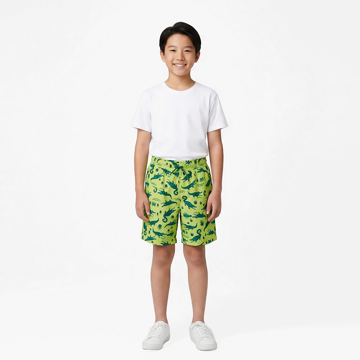 O'Rageous Boys' Croc Printed Volley Lined Swim Shorts