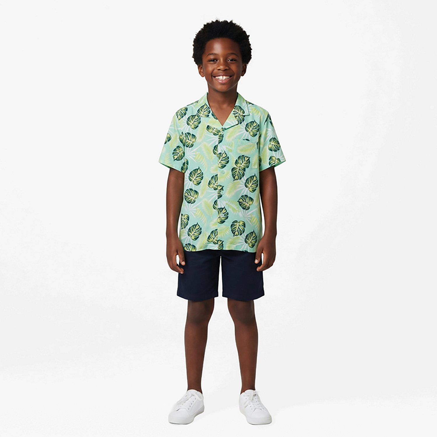 O'Rageous Boys' Palm Floral Cabana Printed Short Sleeve Swim Shirt - view number 2