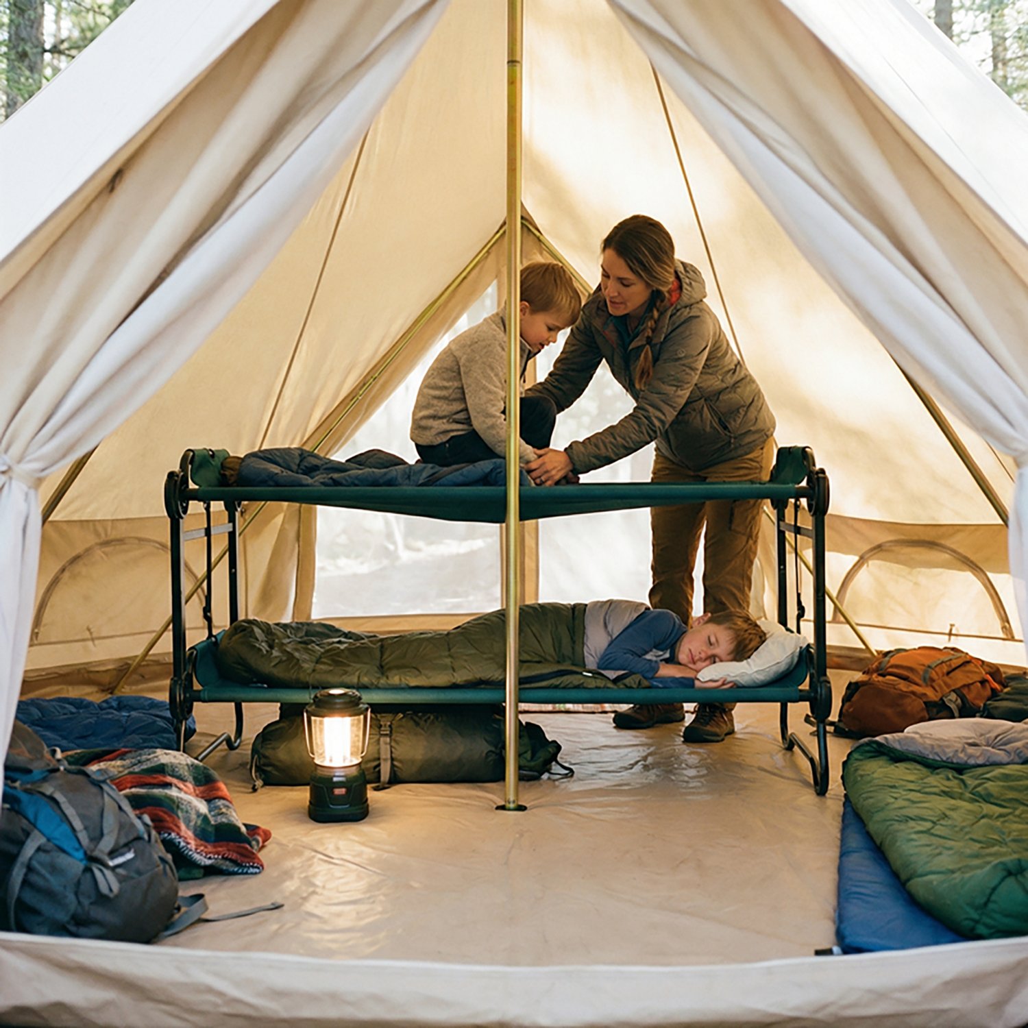 Disc-O-Bed Bunkable Large Portable Camping Cot System