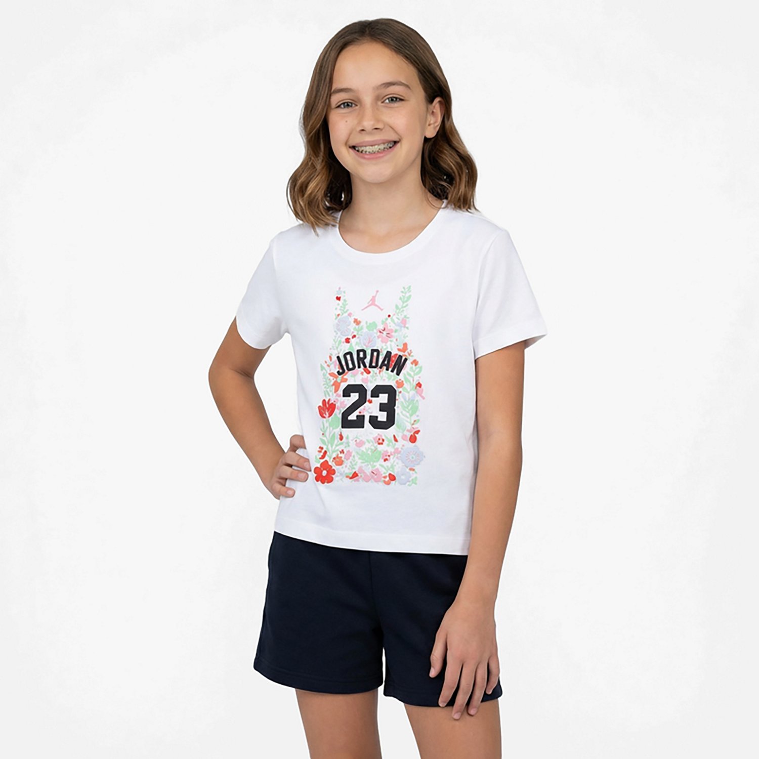 Jordan Girls' Floral Jersey Graphic T-shirt - view number 2