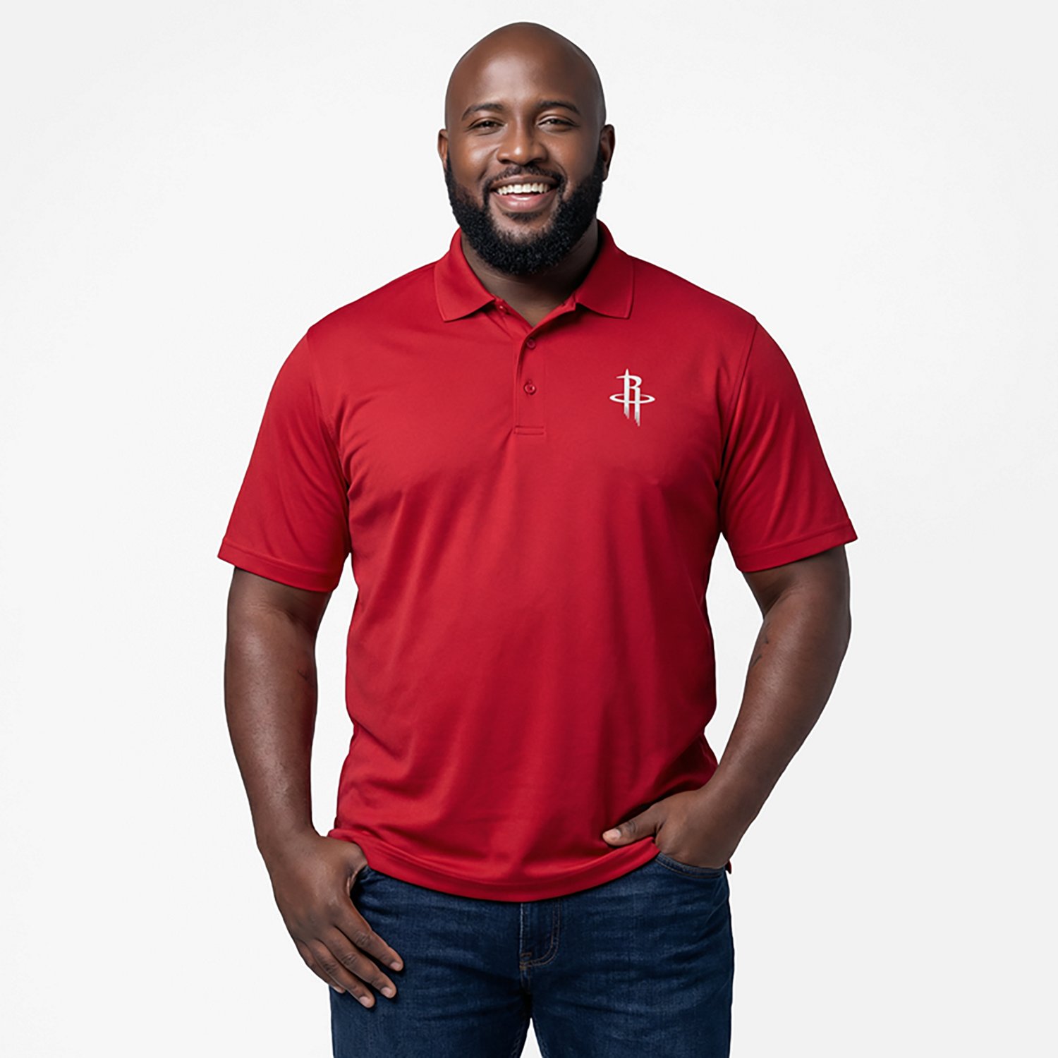 Antigua Men's Houston Rockets Legacy Pique Polo Shirt - view number 2
