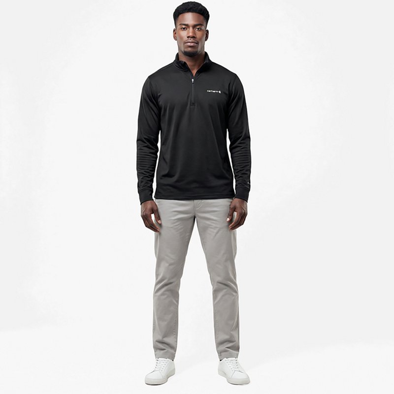 Carhartt Force Sun Defender Relaxed-Fit Half-Zip Long-Sleeve Pullover - Black