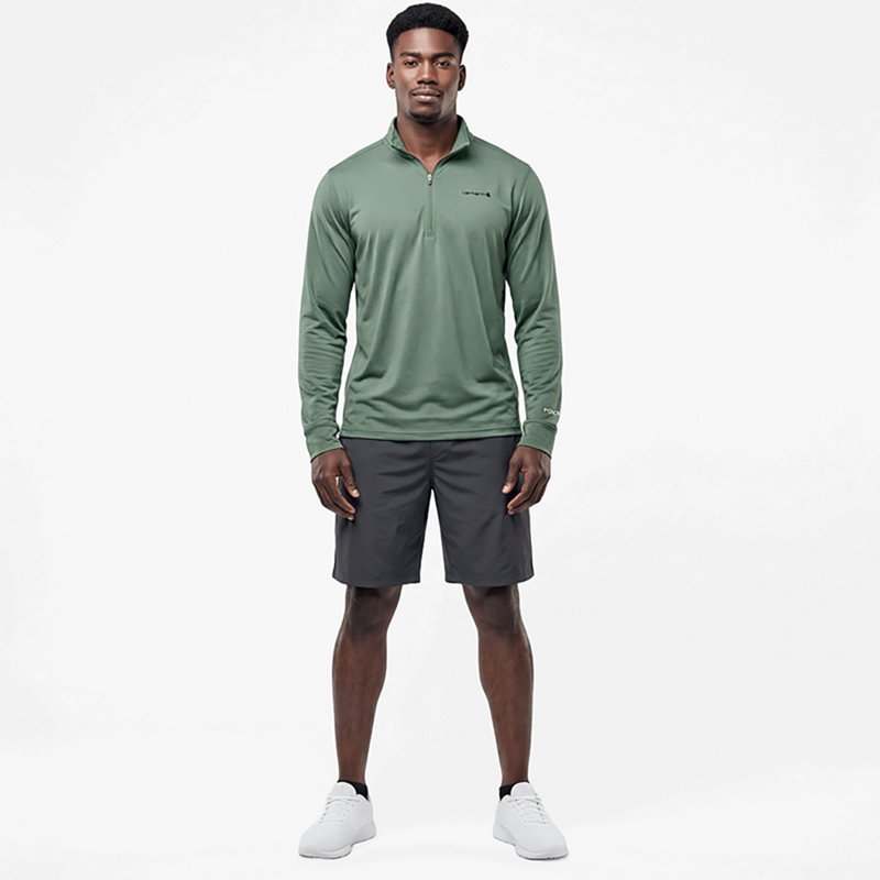 Carhartt Men's Force Sun Defender Relaxed 12-Zip | Green | Small