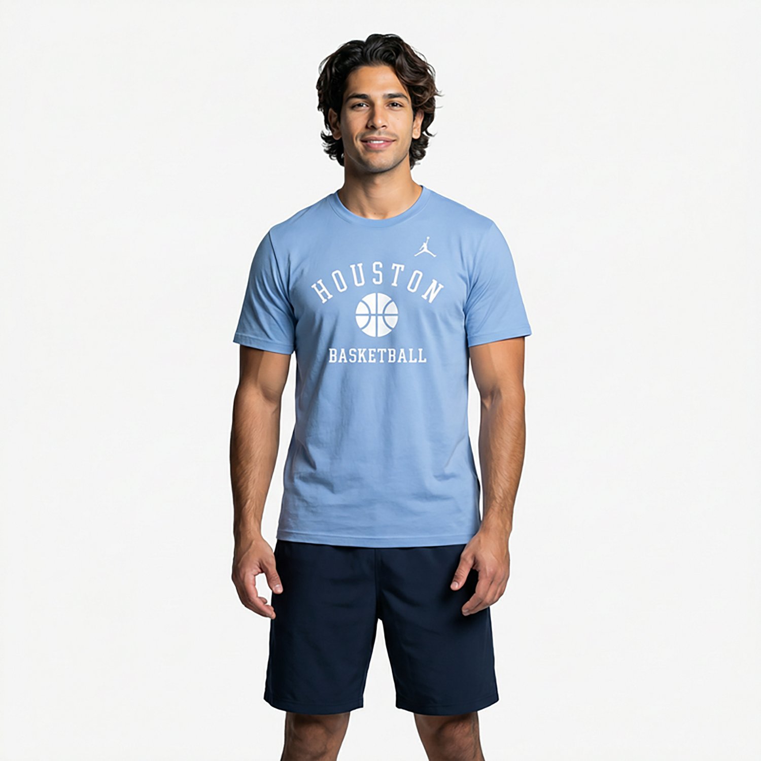 Jordan Men’s University of Houston Blue Out Basketball Dri-FIT Cotton T-shirt - view number 2