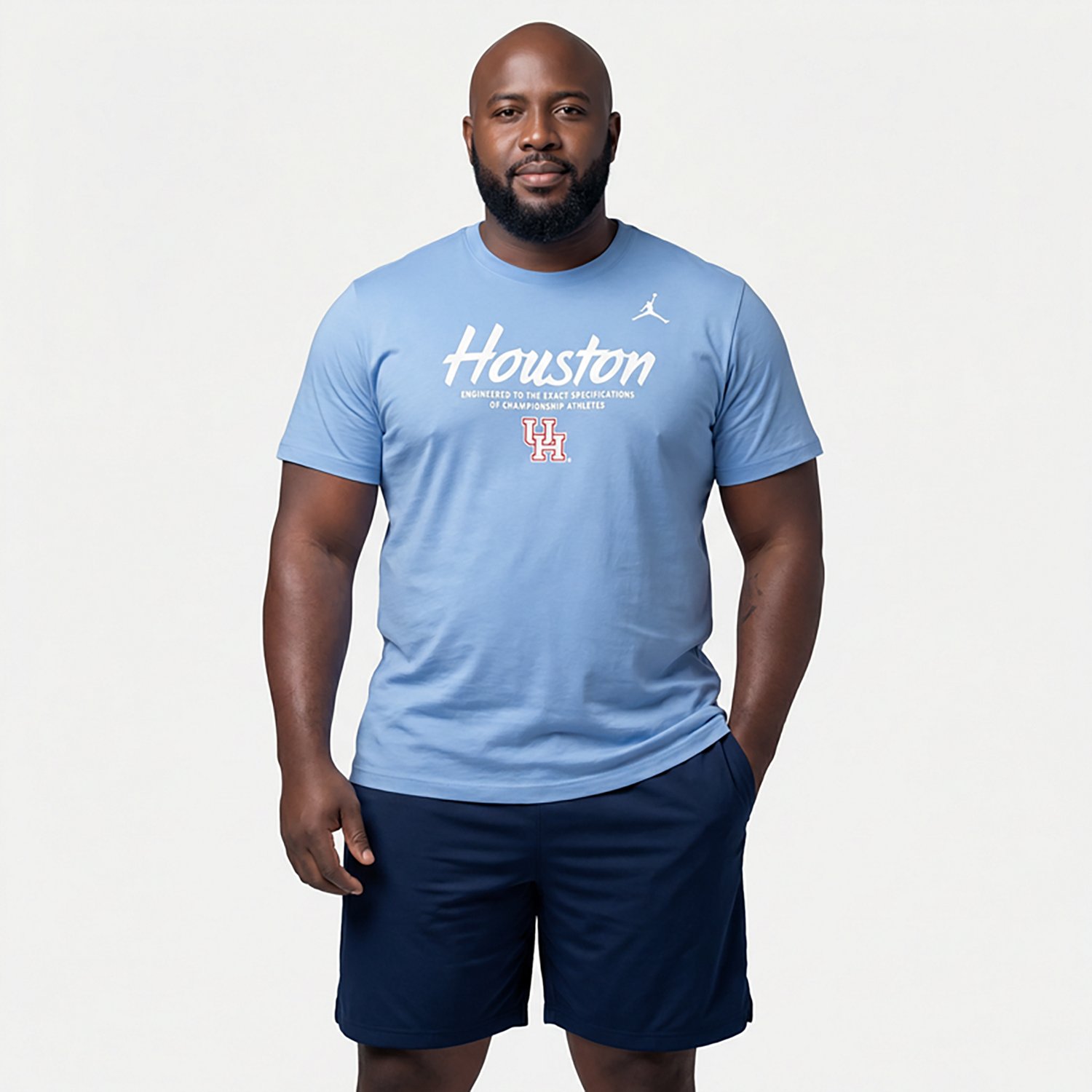 Jordan Men’s University of Houston Blue Out Athletics Dri-FIT Cotton T-shirt - view number 2