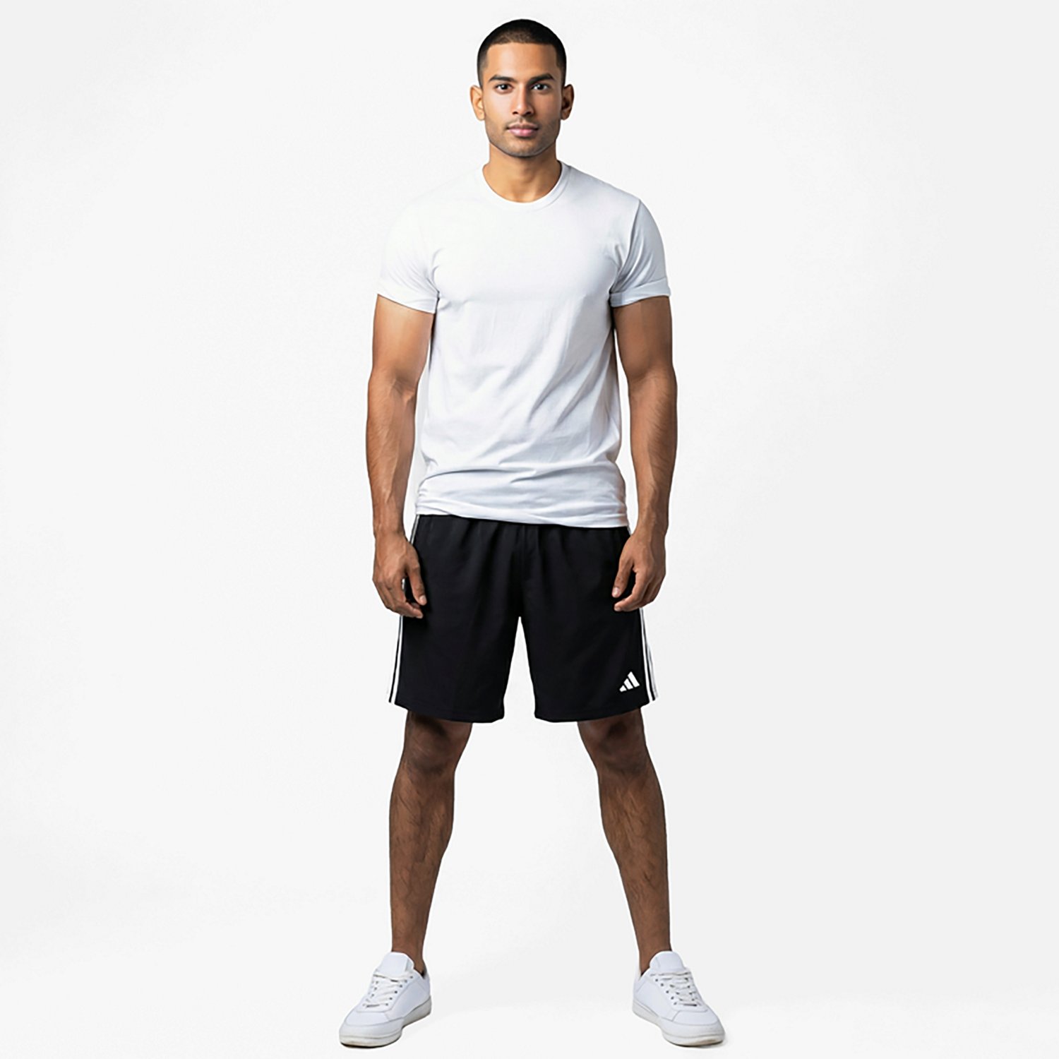 adidas Men's Workout Essentials Base 3-Stripes Woven Shorts 7 in.