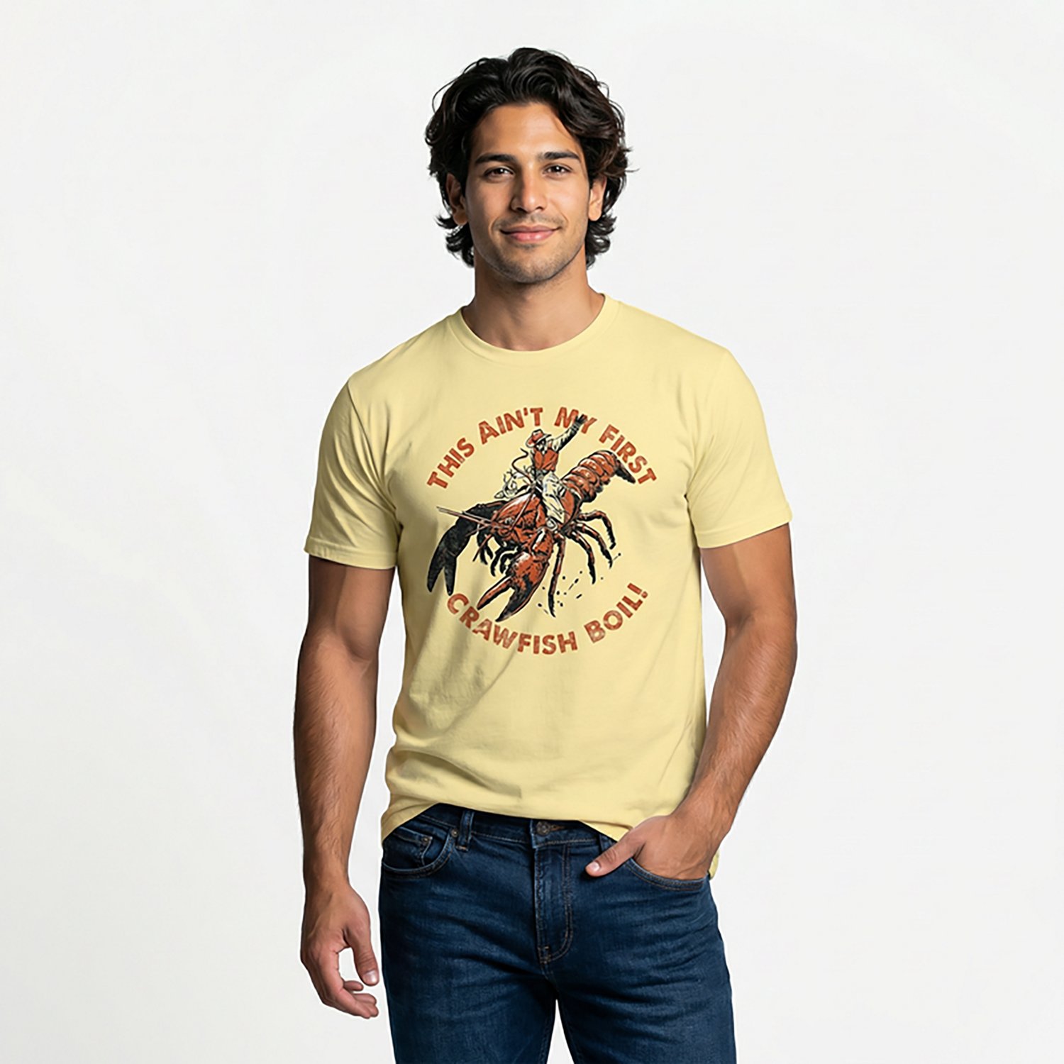 Academy Sports + Outdoors Men's This Ain't My First Crawfish Bowl T-shirt - view number 2