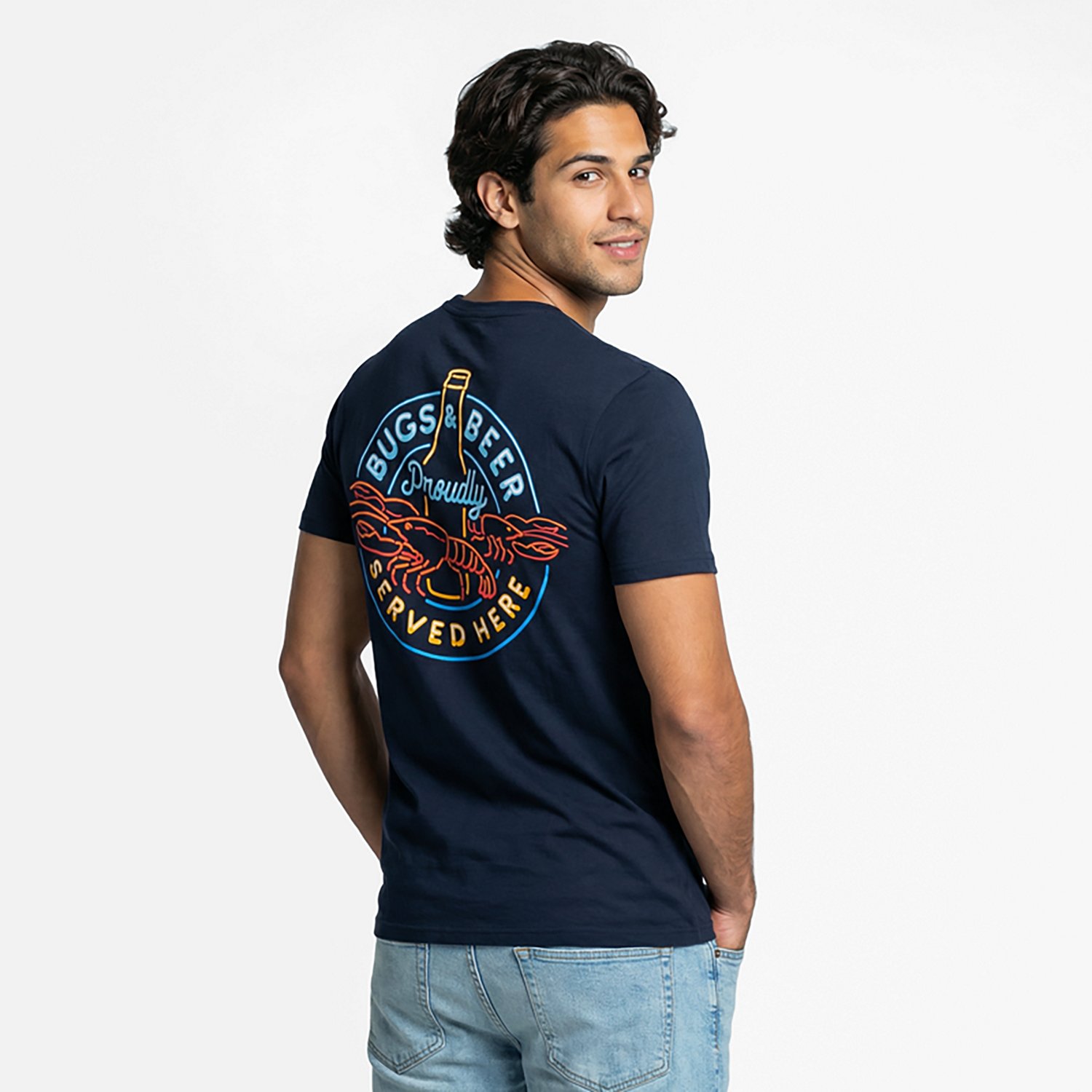 Academy Sports + Outdoors Men's Bugs And Beer Neon T-shirt - view number 2